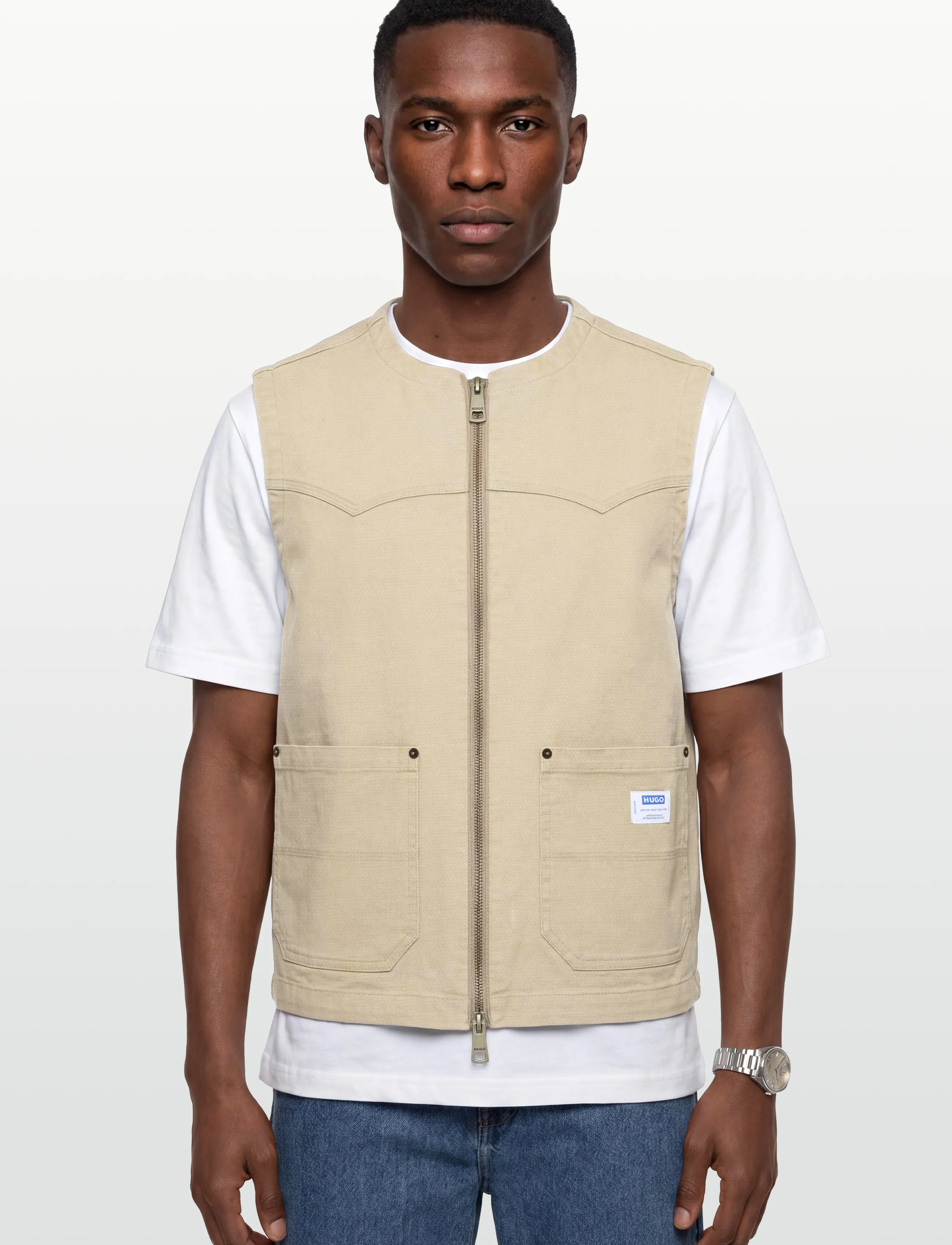 HUGO BLUE - Bridgeley263W1 - vests - medium beige - 3