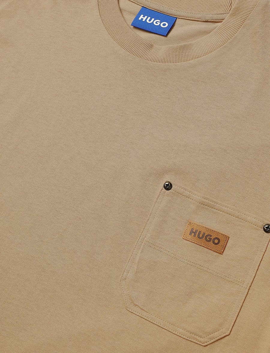 HUGO BLUE - Nevado - kurzärmelige t-shirts - medium beige - 5