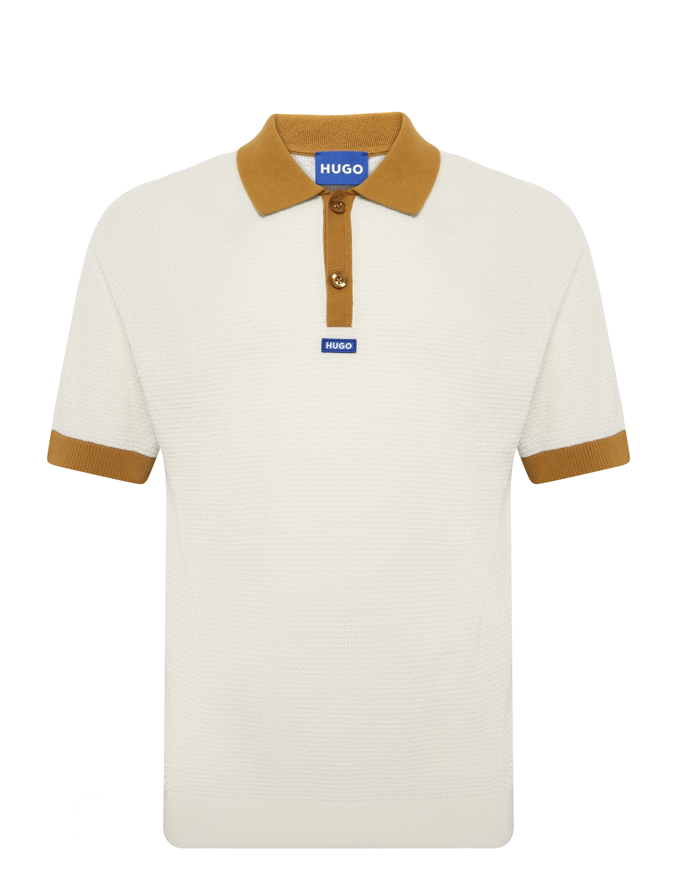 HUGO BLUE - Siablo - langärmlige strick-polohemden - open white - 1