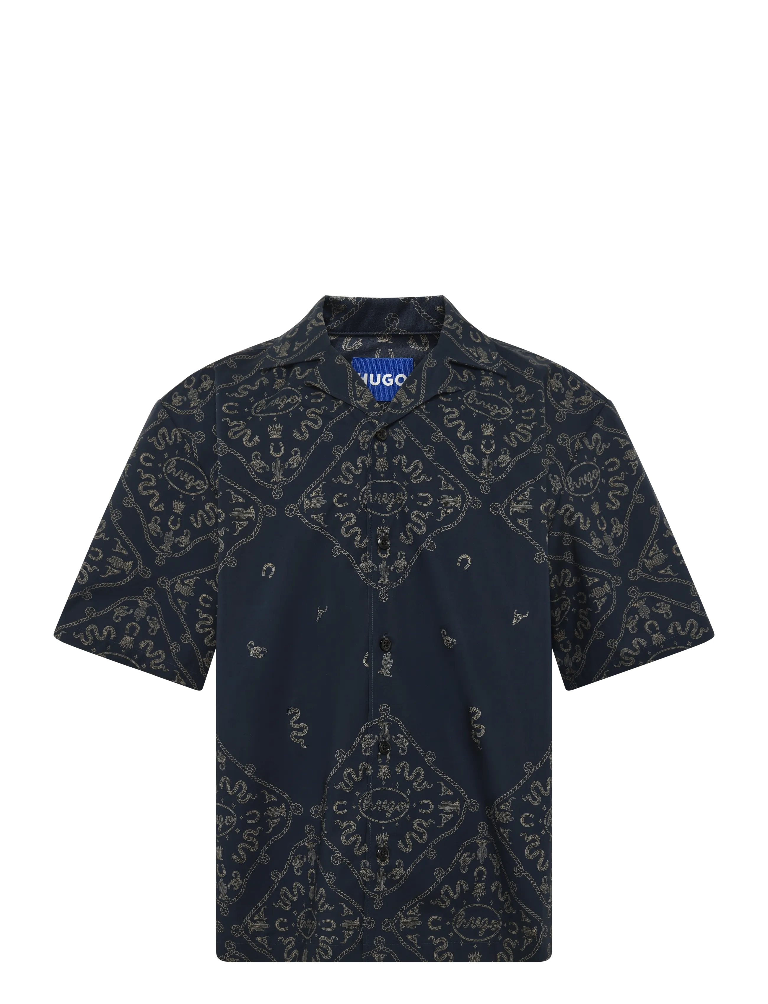 HUGO BLUE Eligino - Mönstrade skjortor - DARK BLUE / navy