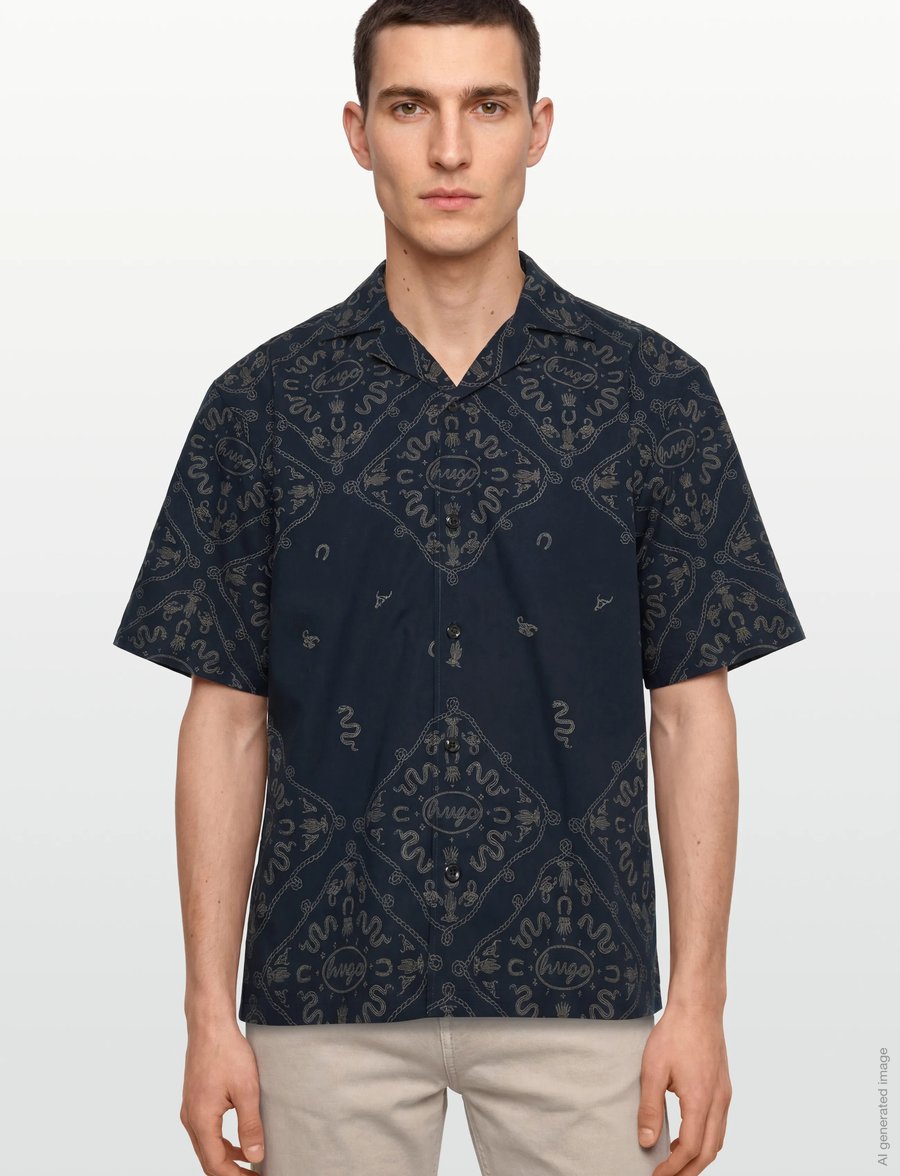 HUGO BLUE - Eligino - gemusterte hemden - dark blue - 3