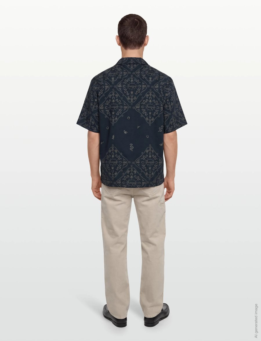HUGO BLUE - Eligino - gemusterte hemden - dark blue - 4