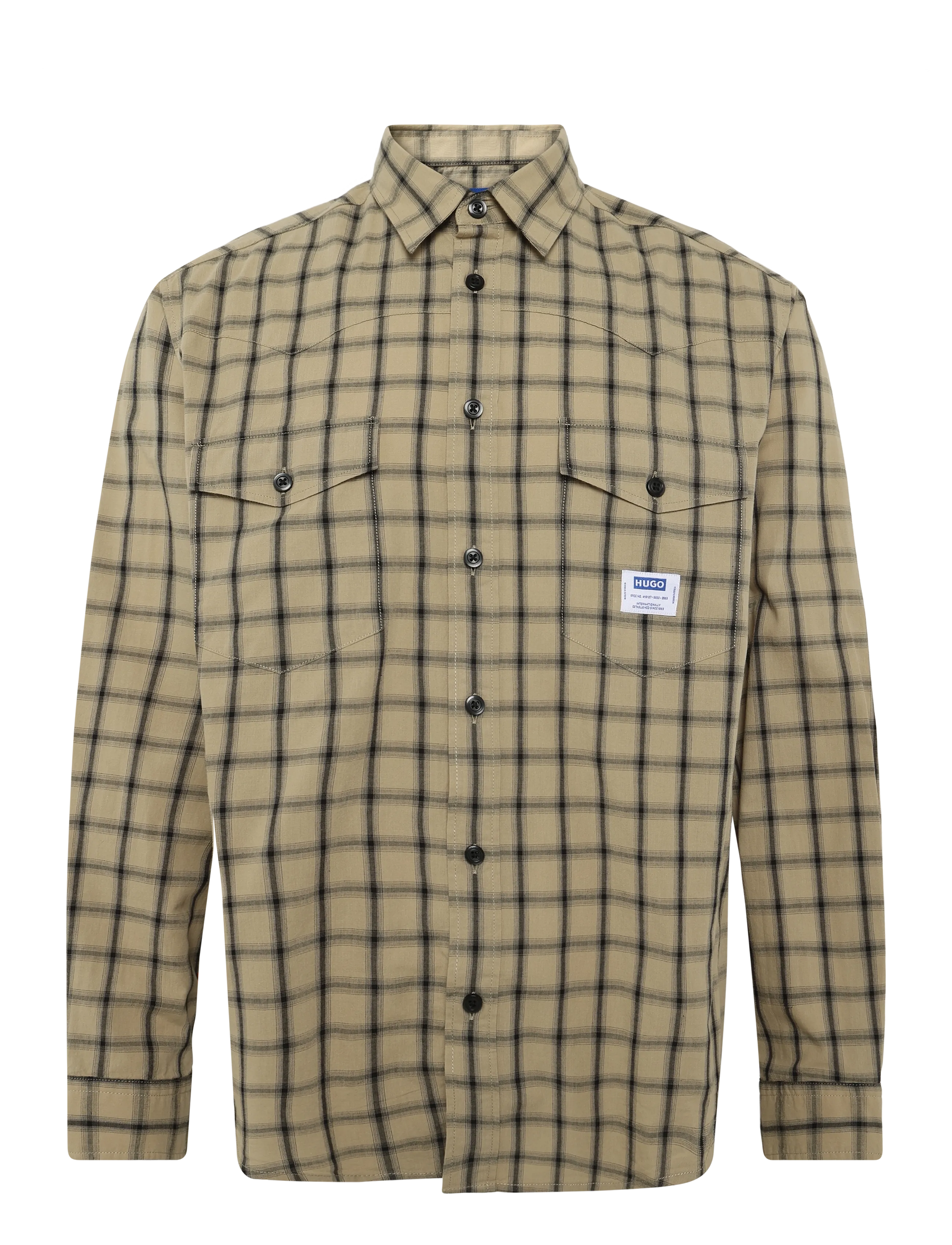 HUGO BLUE Ebaltow - Mönstrade skjortor - MEDIUM BEIGE / beige
