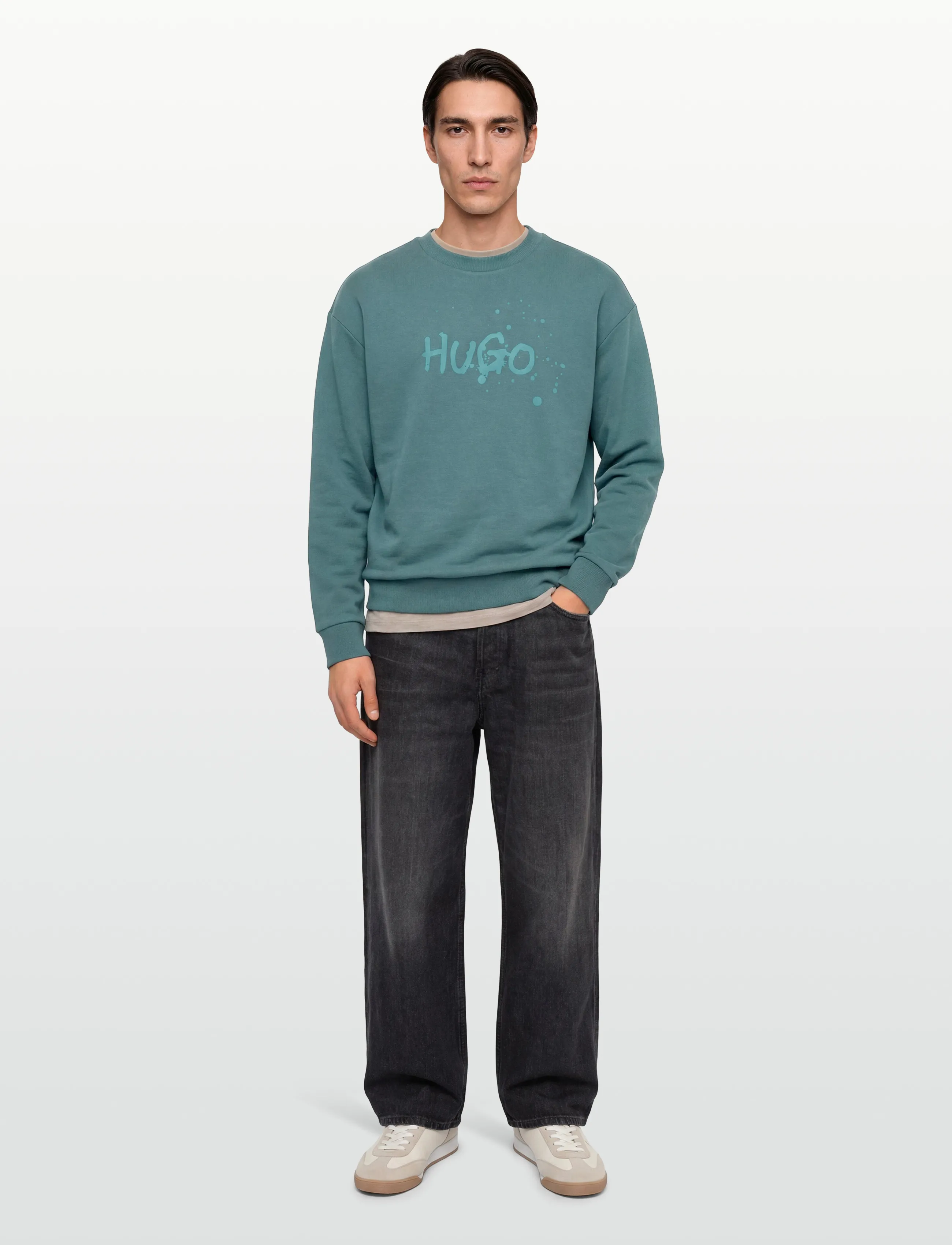 HUGO BLUE Nierofix_Crew - Kläder - TURQUOISE/AQUA / blue