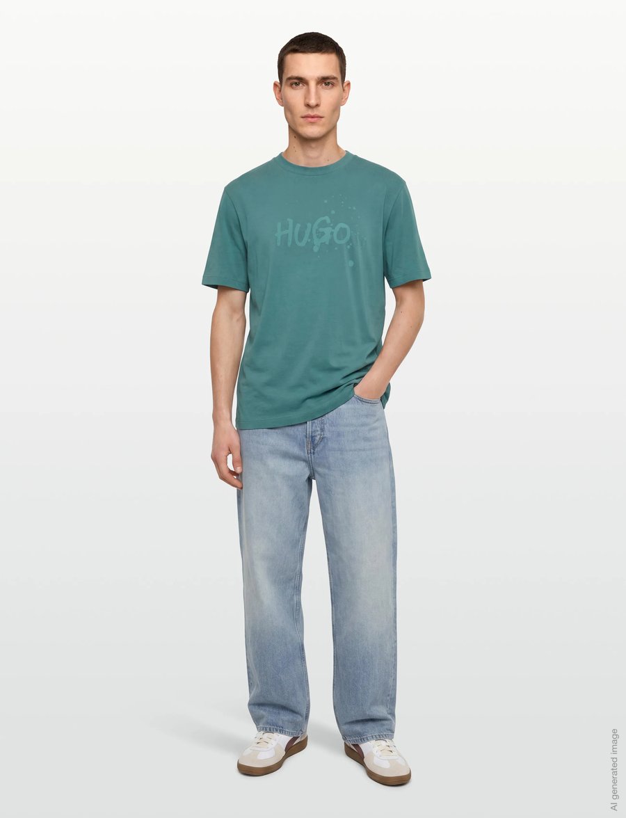 HUGO BLUE - Nierofix_U261 - kurzärmelige t-shirts - turquoise/aqua - 0
