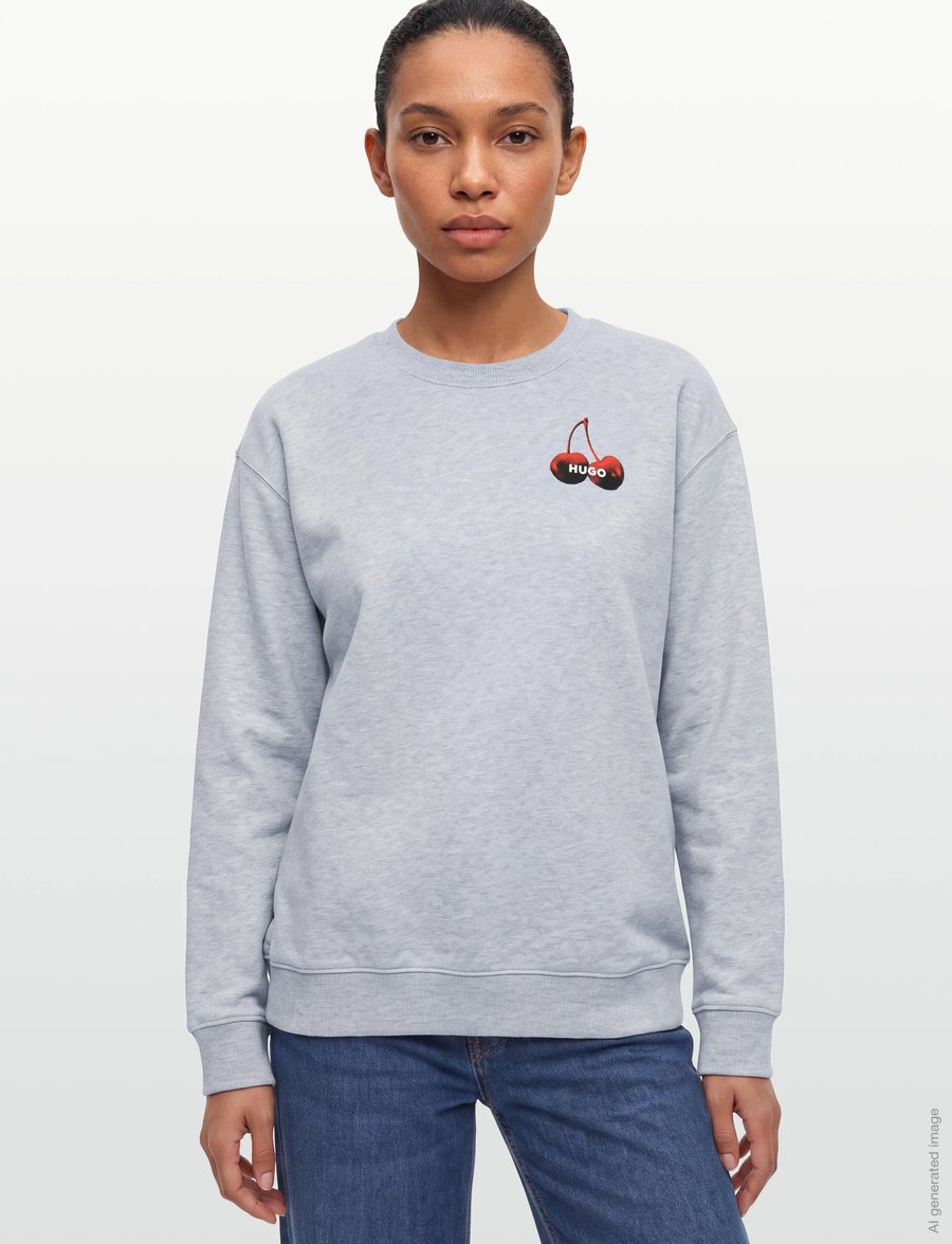 HUGO BLUE - Classic Crew_B_4 - vardagsstil - open grey - 3