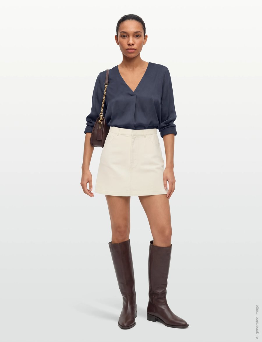 HUGO BLUE - Raneri-1_B - denim skirts - open white - 0