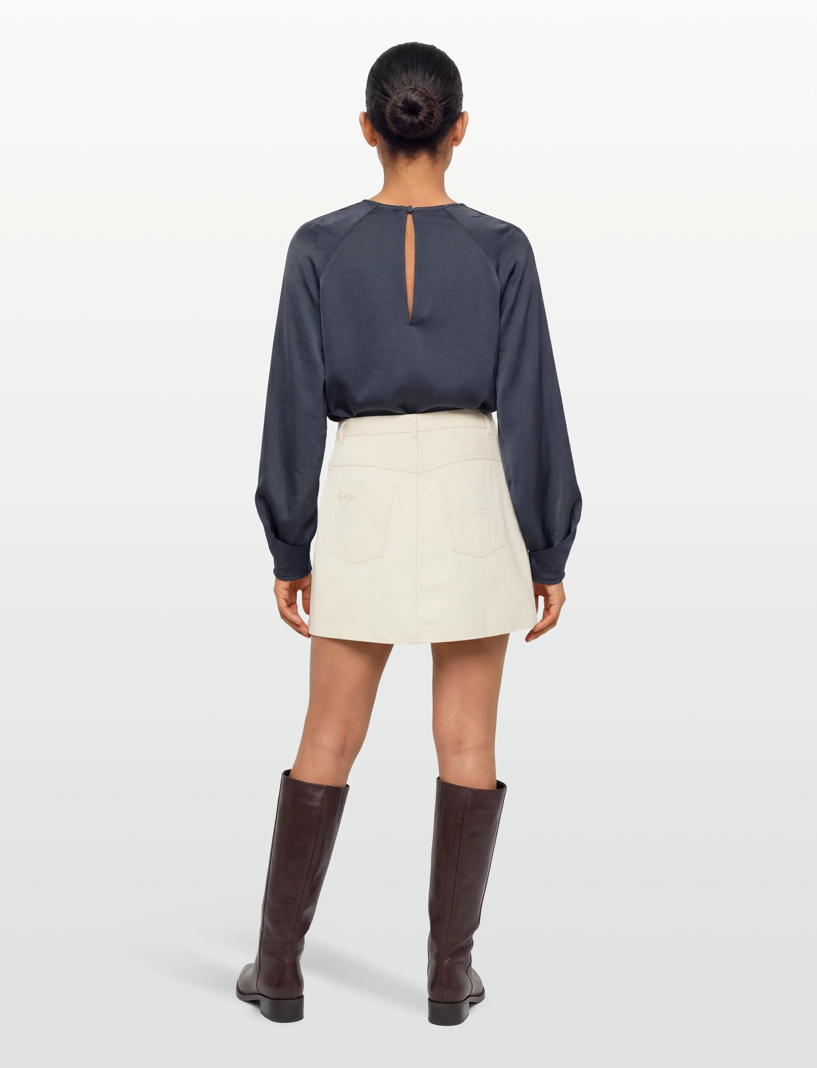 HUGO BLUE - Raneri-1_B - denim skirts - open white - 4