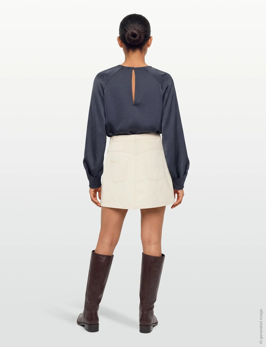 HUGO BLUE - Raneri-1_B - denim skirts - open white - 4