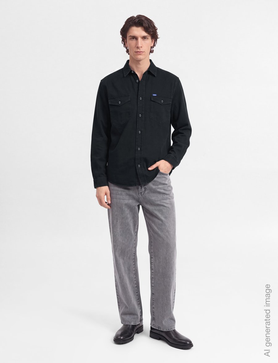 HUGO BLUE - Ebino_1 - denimskjorter - charcoal - 0
