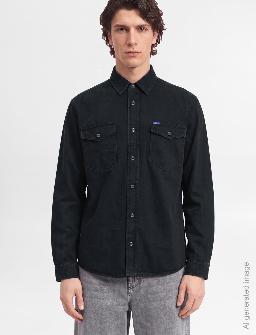 HUGO BLUE - Ebino_1 - denimskjorter - charcoal - 3