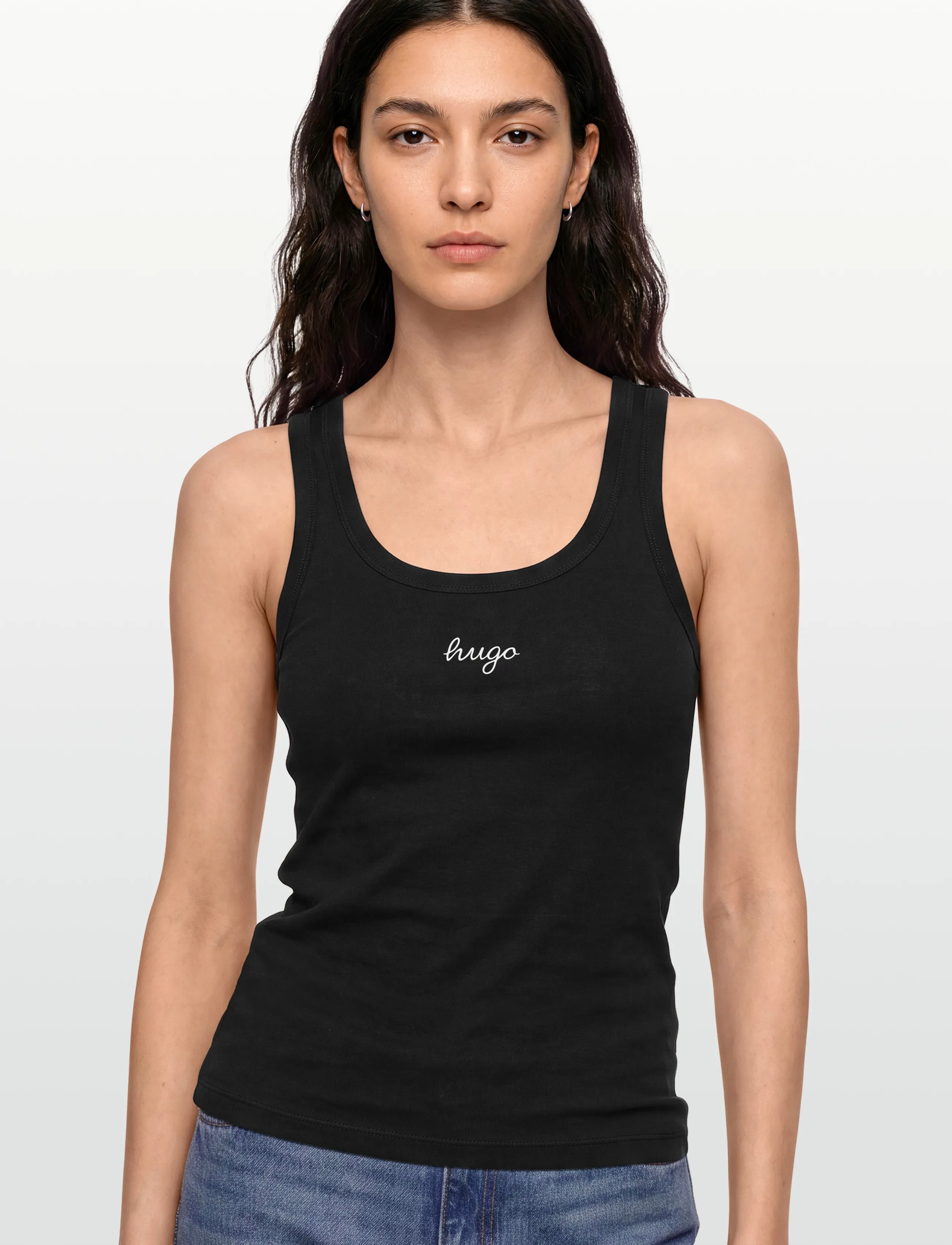 HUGO BLUE - Damatank_B_1 - linnen - black - 3