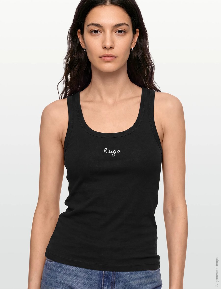 HUGO BLUE - Damatank_B_1 - linnen - black - 3