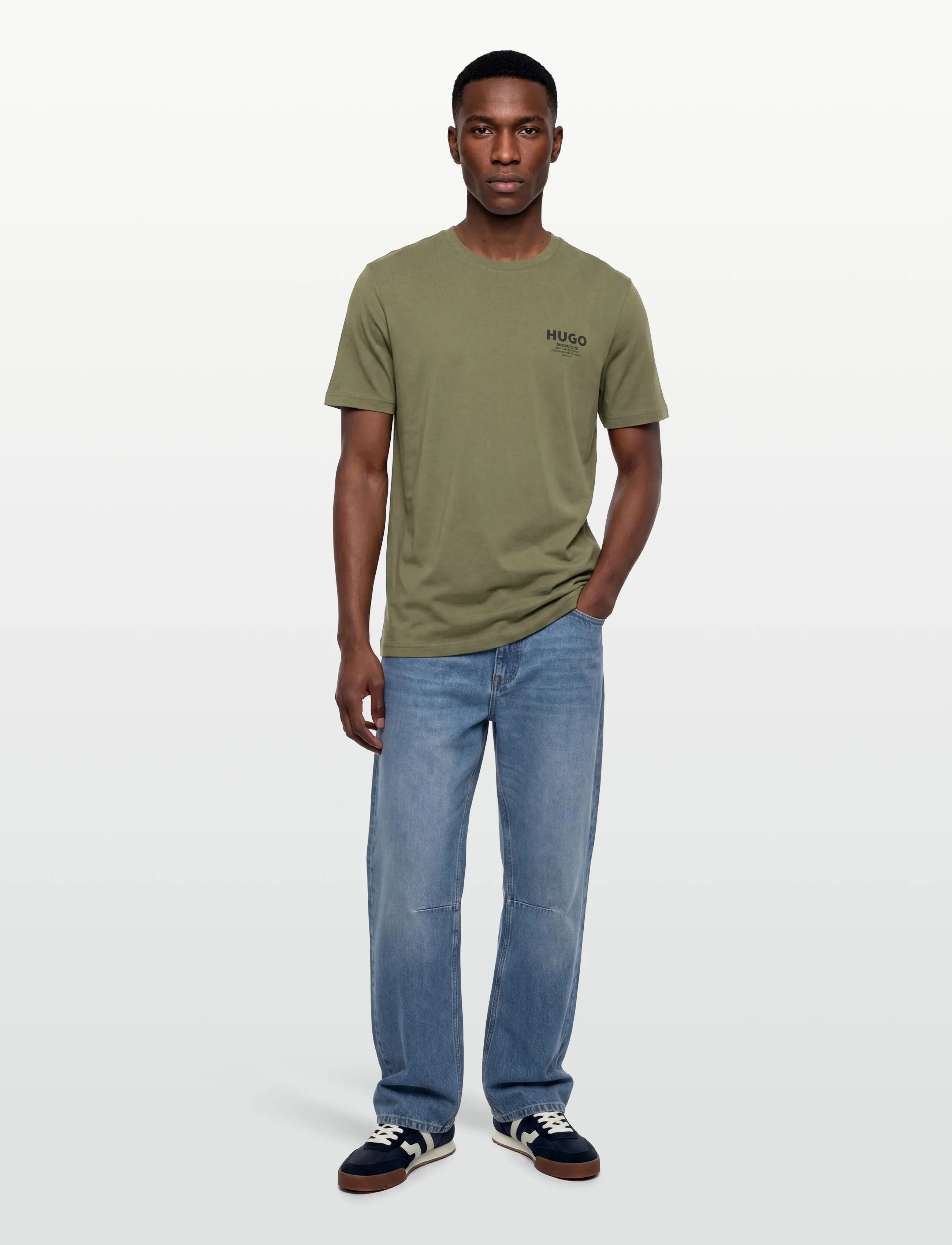 HUGO BLUE Nesptee - Tøj - OPEN GREEN / khaki/green