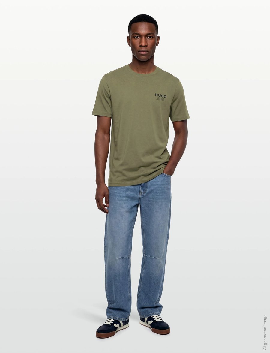 HUGO BLUE - Nesptee - kortærmede t-shirts - open green - 0