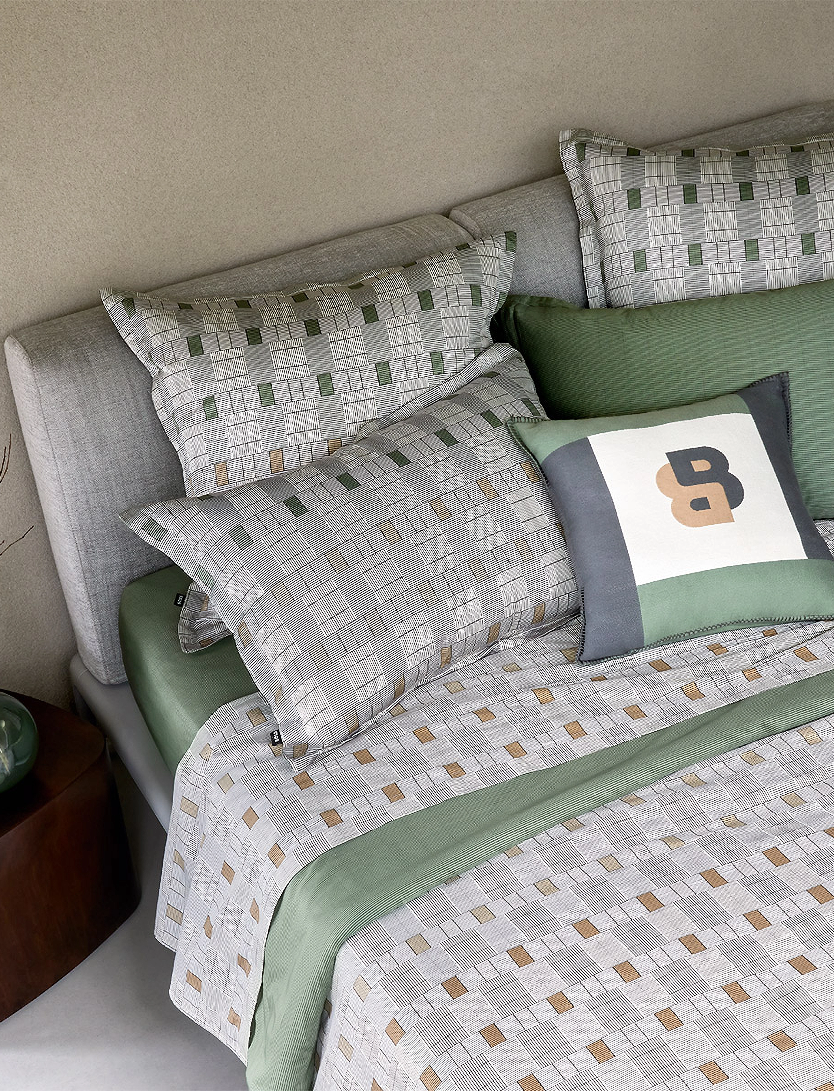 Boss Home Manifest Duvet Cover, 140X200 cm, Green, Sengetekstiler > Dynebetræk, Unisex
