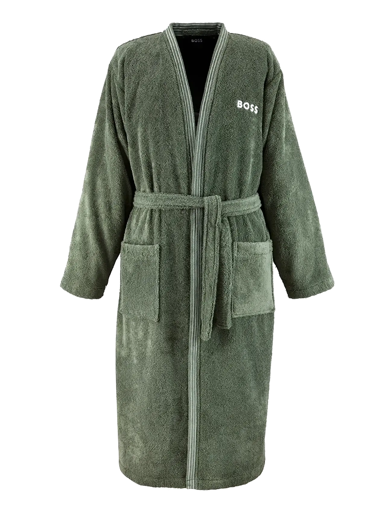 Boss Home EDGE Man bathrobe - Undertøj - LICHEN / khaki/green