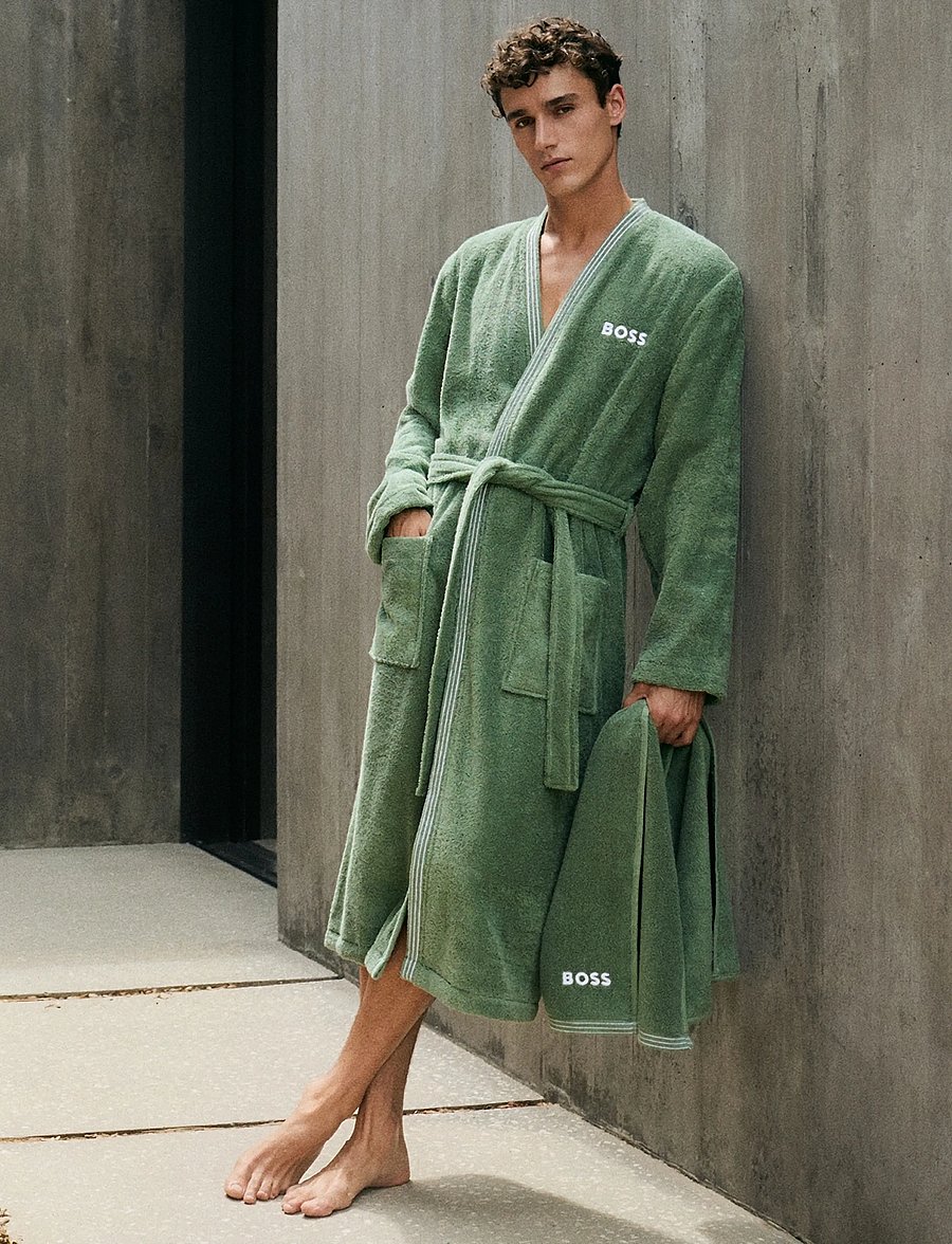 Boss Home - EDGE Man bathrobe - hverdags stil - lichen - 0