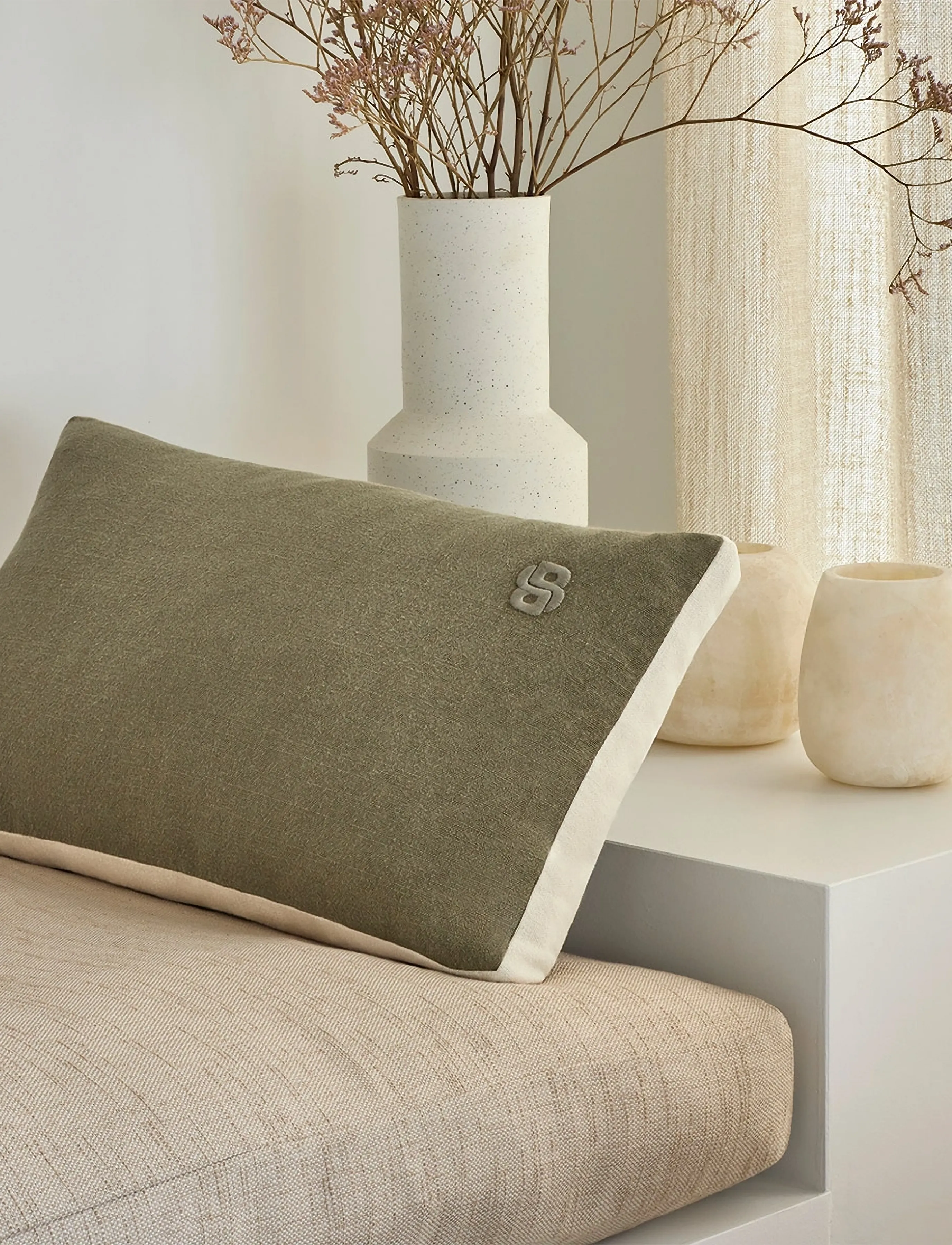 Boss Home Clayton Cushion Cover, 31X55 cm, Cushions & Blankets, Khakigrün - Covers, Homeware