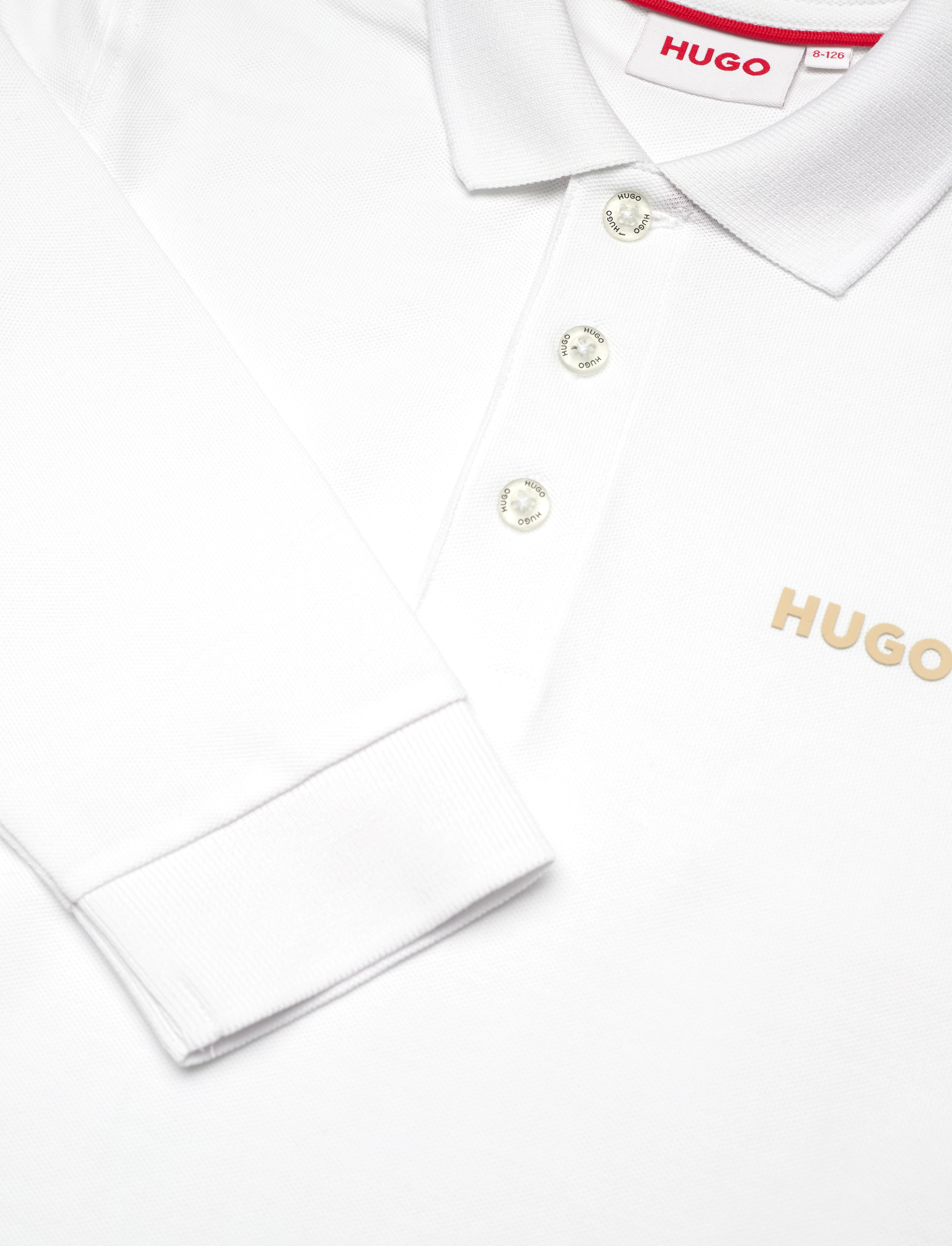 Hugo Kids - LONG SLEEVE POLO - white - 2