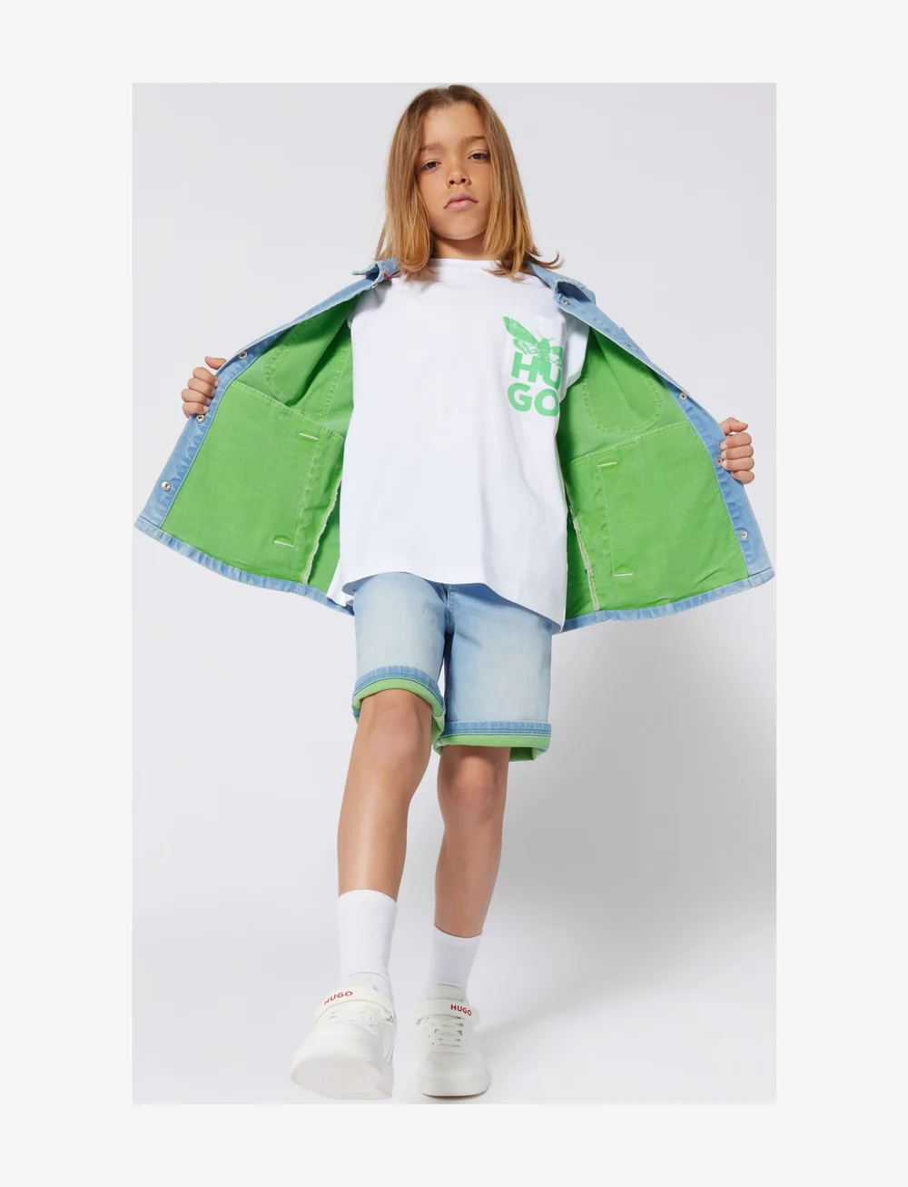 Hugo Kids - DENIMOVERSHIRT - jeansjacken - bleach grows - 3