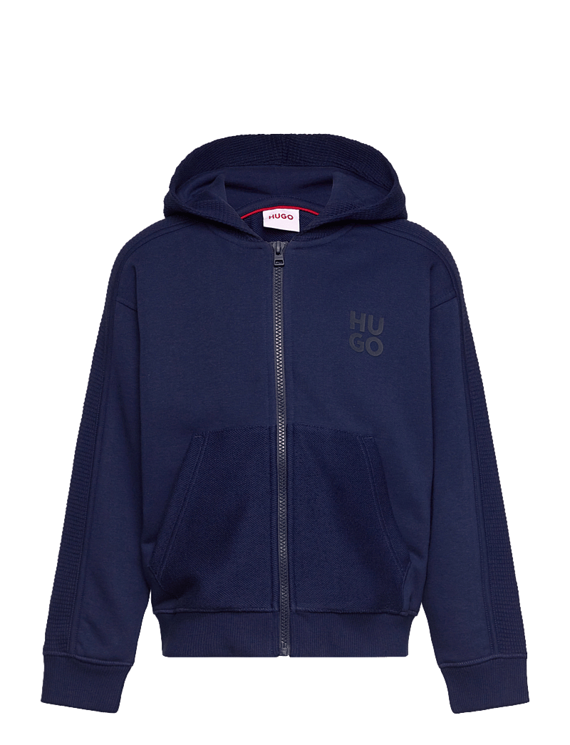 Hugo Kids - HOODED CARDIGAN - huvtröjor - medieval blue - 0