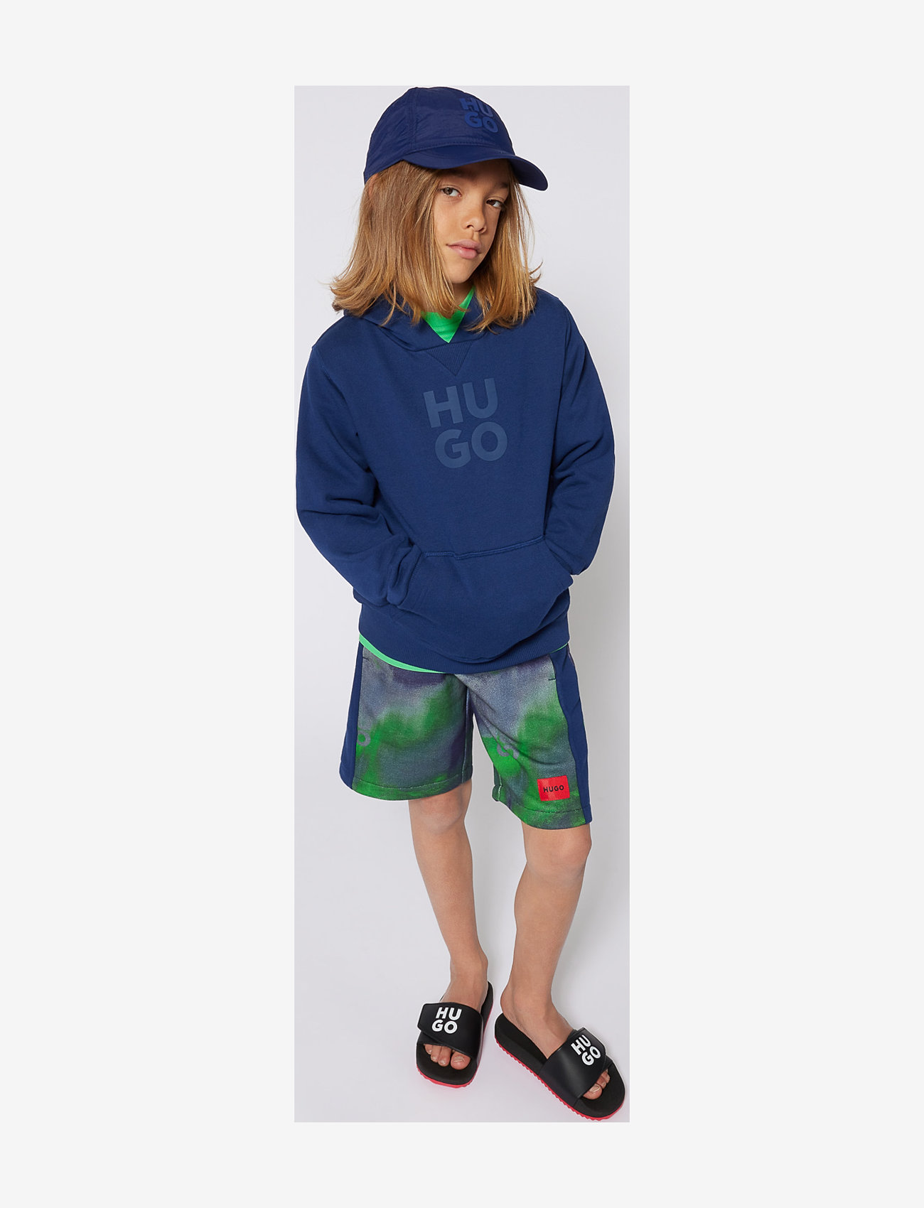 Hugo Kids - SHORT - sport shorts - navy  green - 3