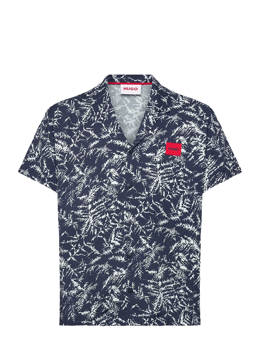 Hugo Kids - SHORT SLEEVE SHIRT - kurzärmlige hemden - blue white - 0