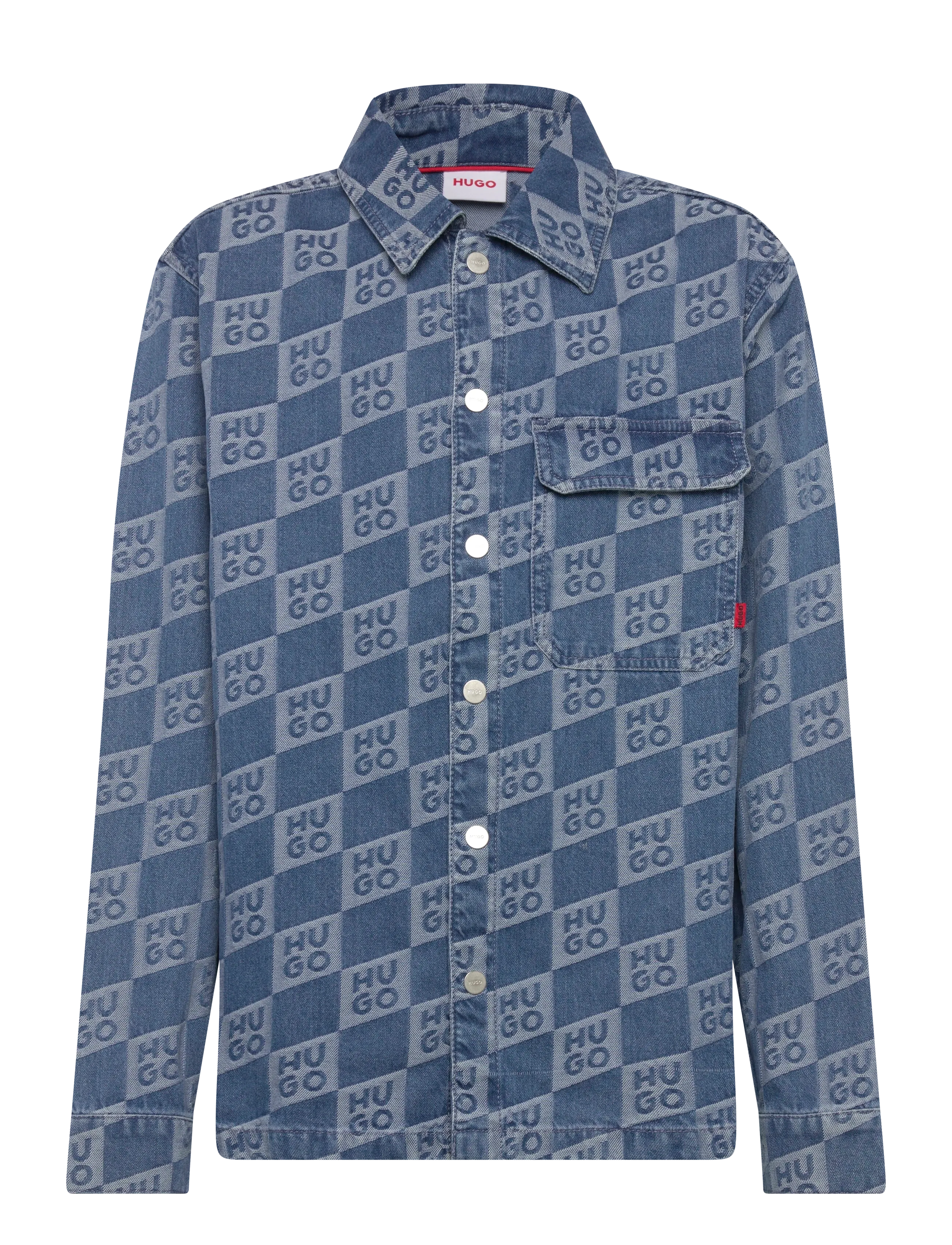 Hugo Kids Long Sleeved Denim Shirt, 140, Blue, Skjorter > Langærmede Shirts, Børn