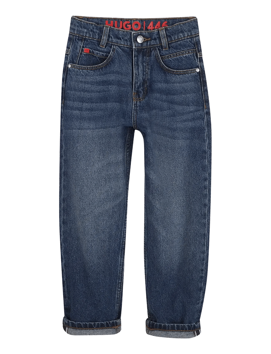 Hugo Kids - DENIM TROUSERS - loose jeans - double stone + brush - 1
