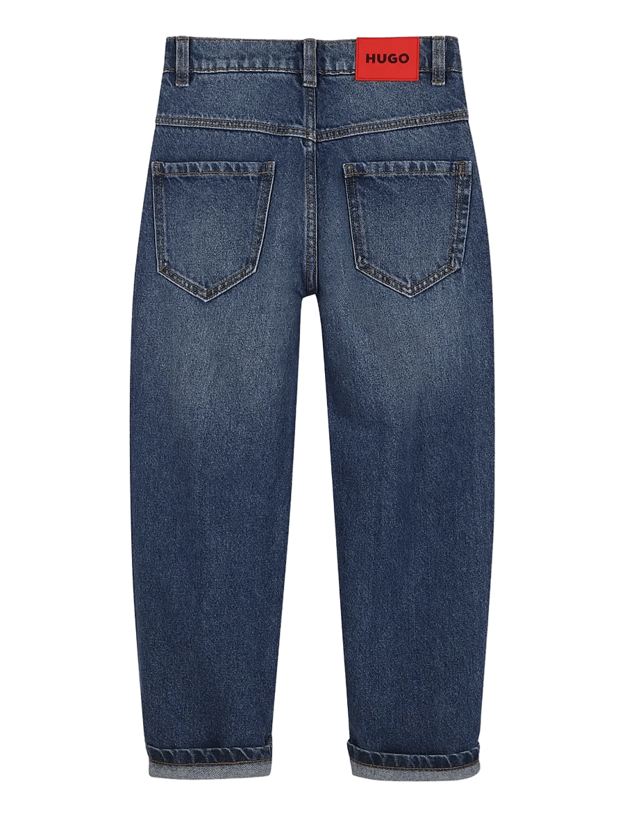 Hugo Kids - DENIM TROUSERS - loose jeans - double stone + brush - 2