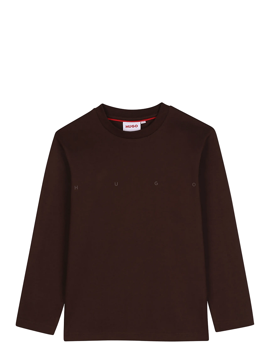 Hugo Kids - LONG SLEEVE T-SHIRT - pikkade varrukatega t-särgid - chicory coffee - 0