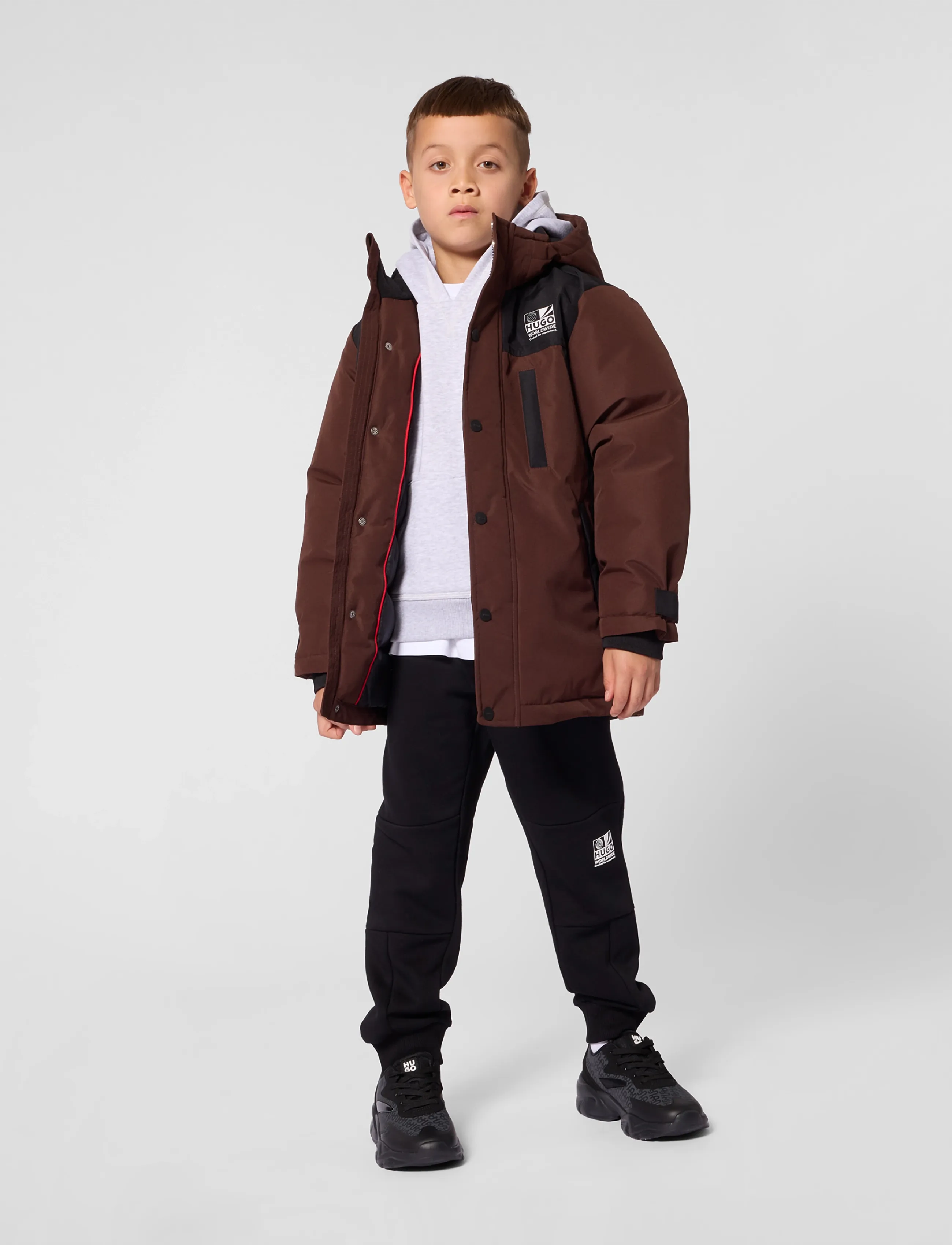 Hugo Kids - HOODED PARKA - daunen- und steppjacken - chicory coffee - 3