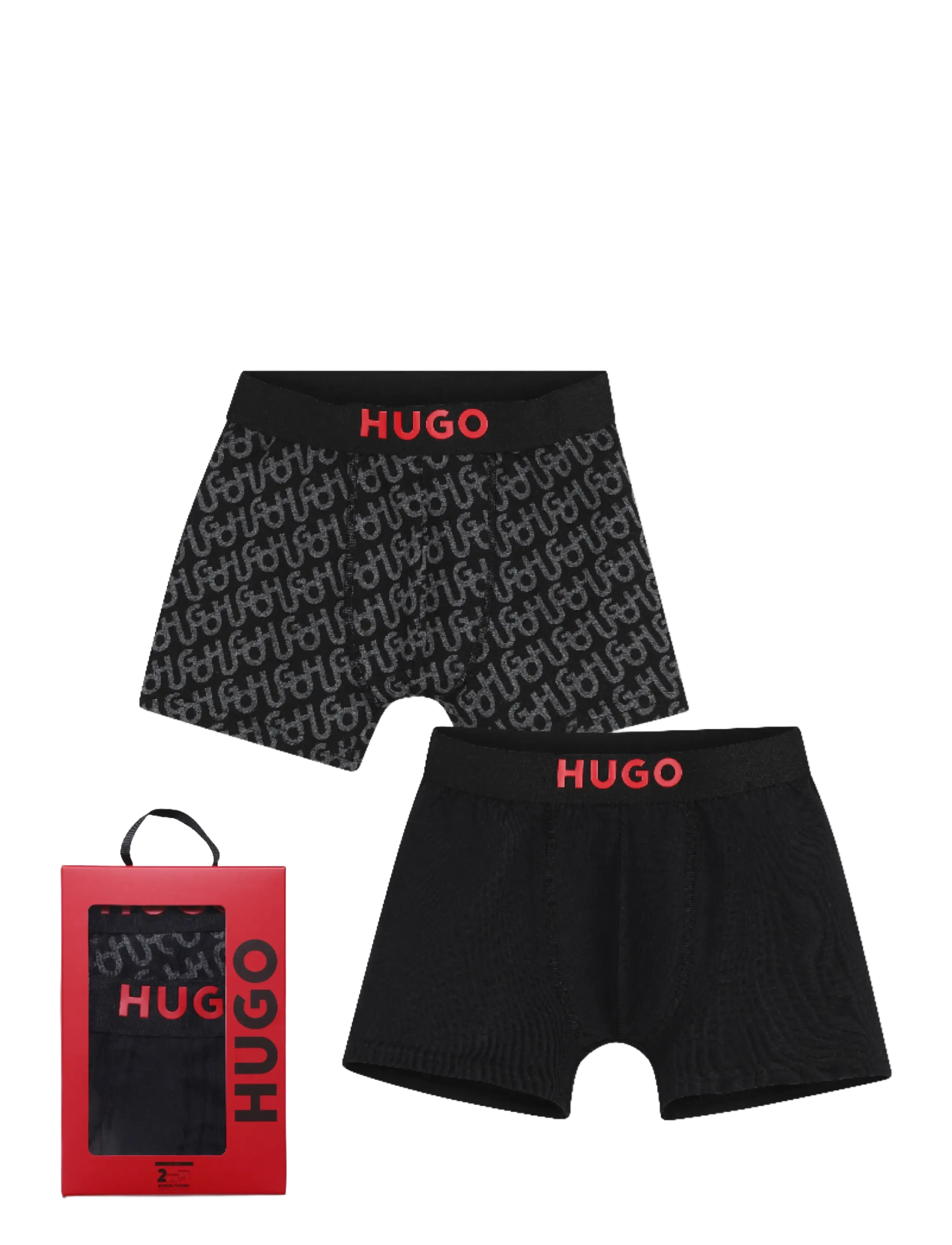 Hugo Kids SET OF 2 BOXER SHORTS - Teens 140-176 - BLACK / black