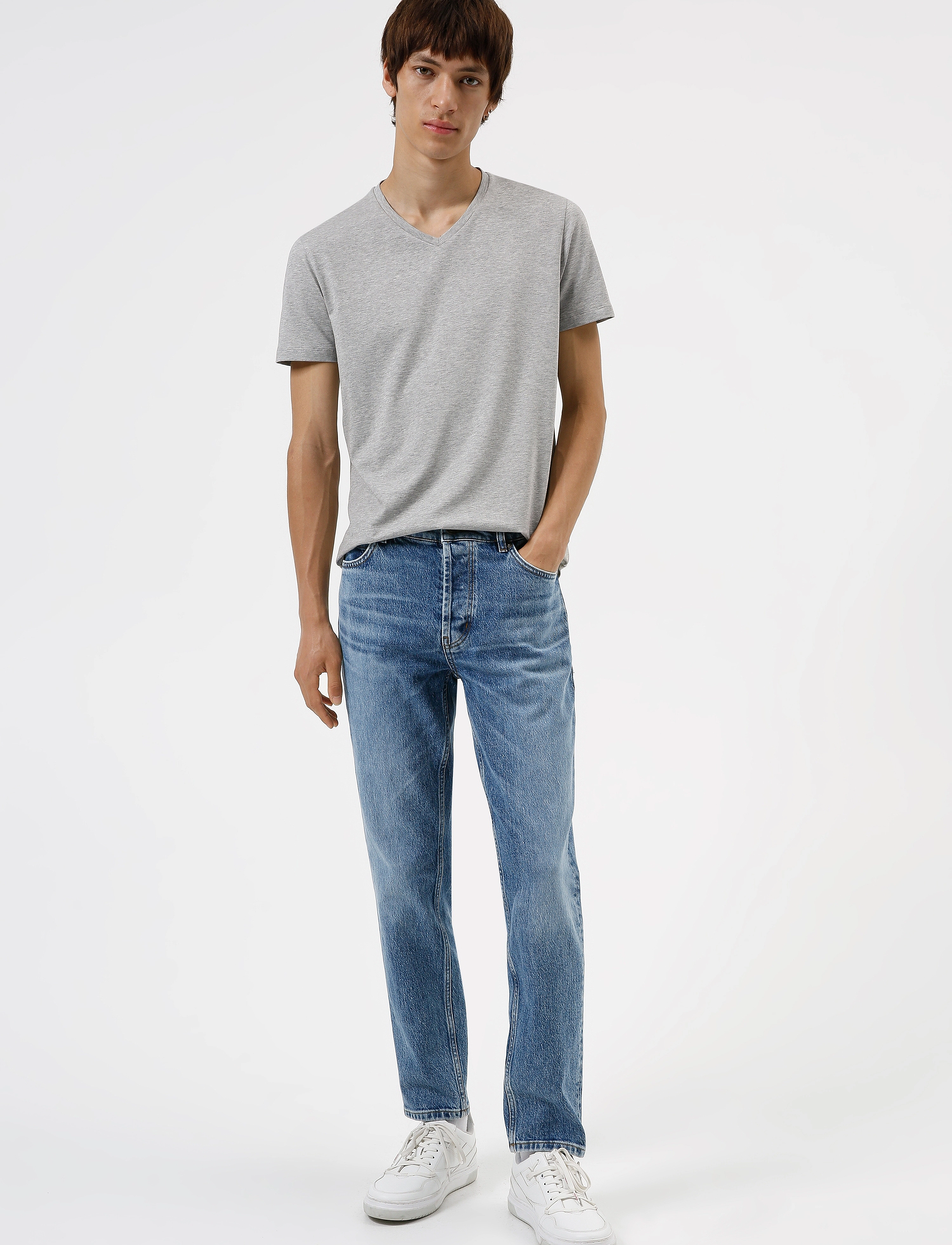HUGO - HUGO-V - basic t-shirts - open grey - 1