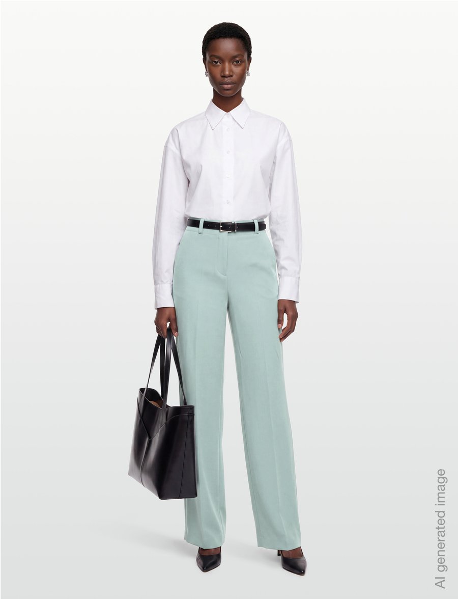 HUGO - Hulana - hosen mit weitem bein - open green - 0