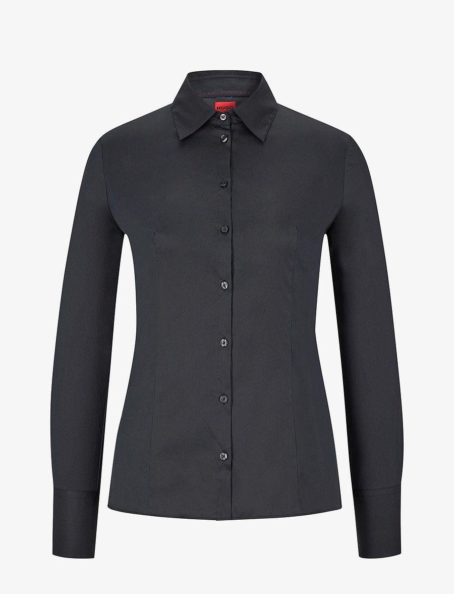 HUGO - The Fitted Shirt - langermede skjorter - black - 1