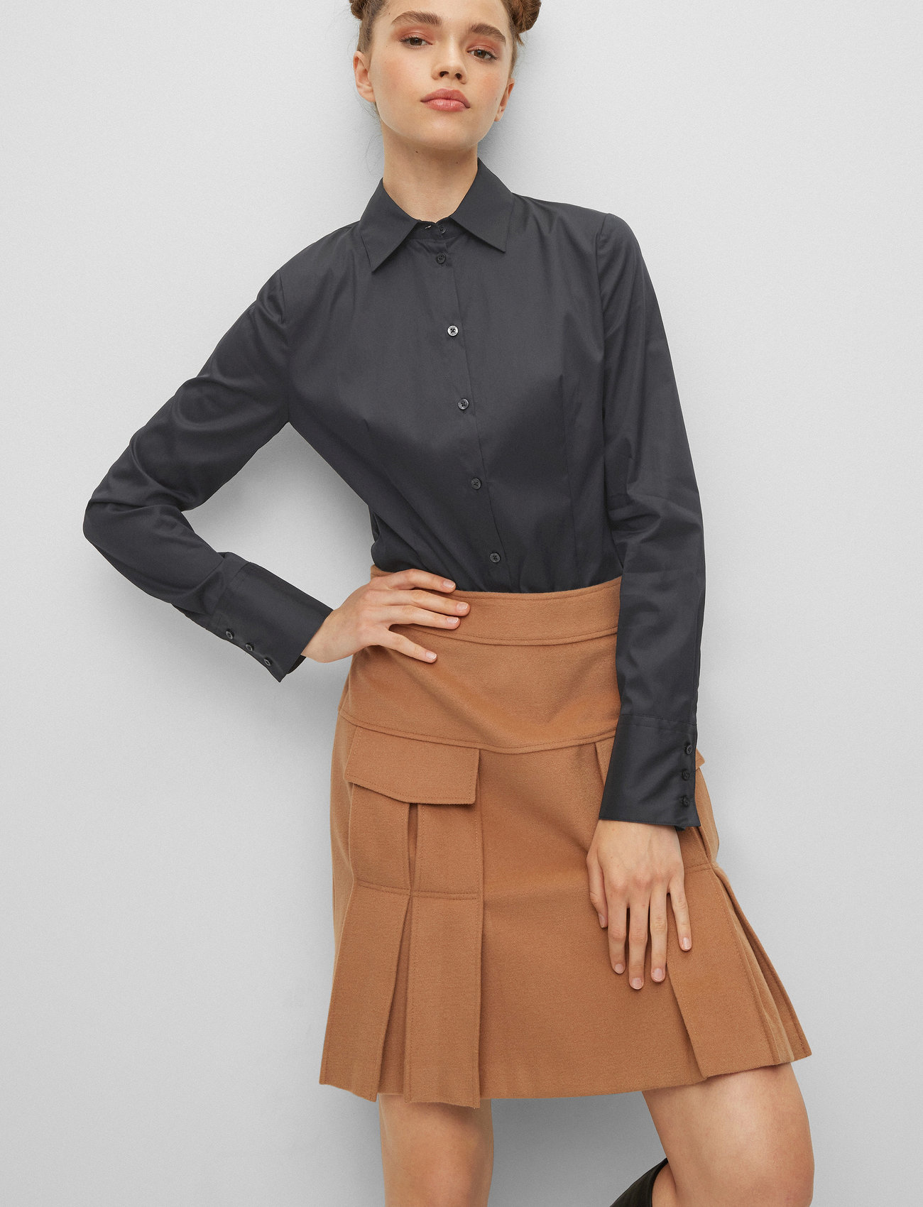 HUGO - The Fitted Shirt - pitkähihaiset kauluspaidat - black - 5