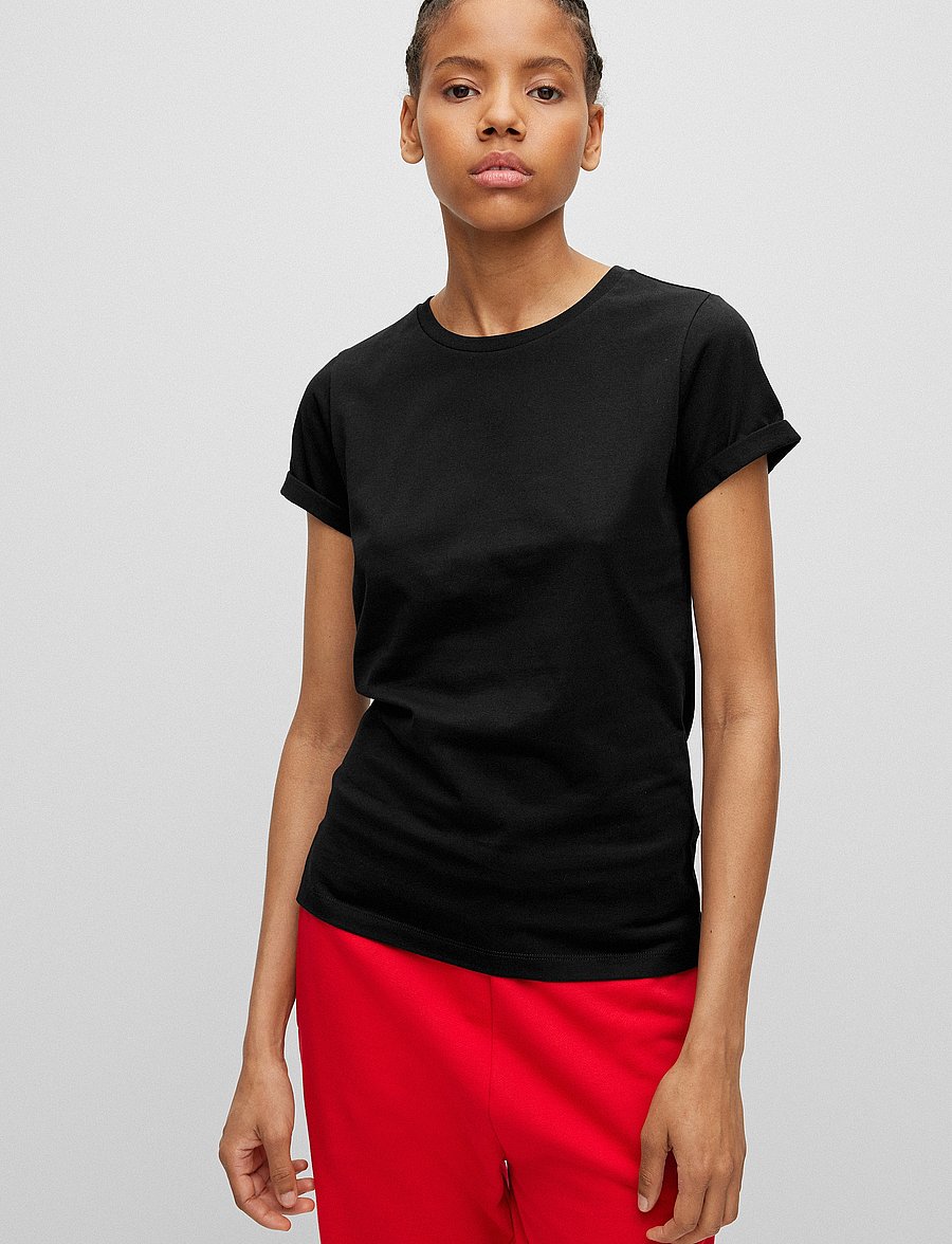HUGO - The Plain Tee - t-shirts - black - 2