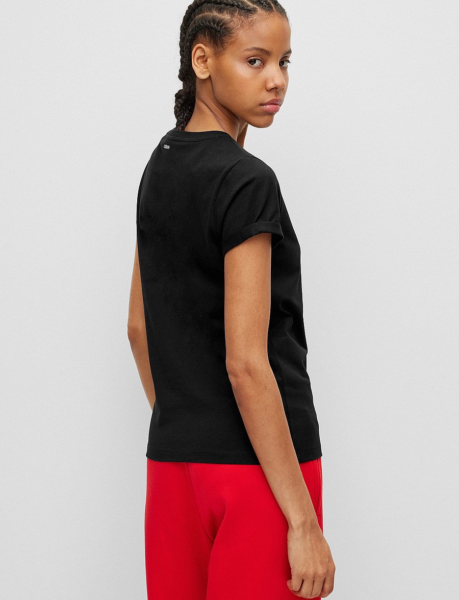 HUGO - The Plain Tee - t-shirts - black - 3