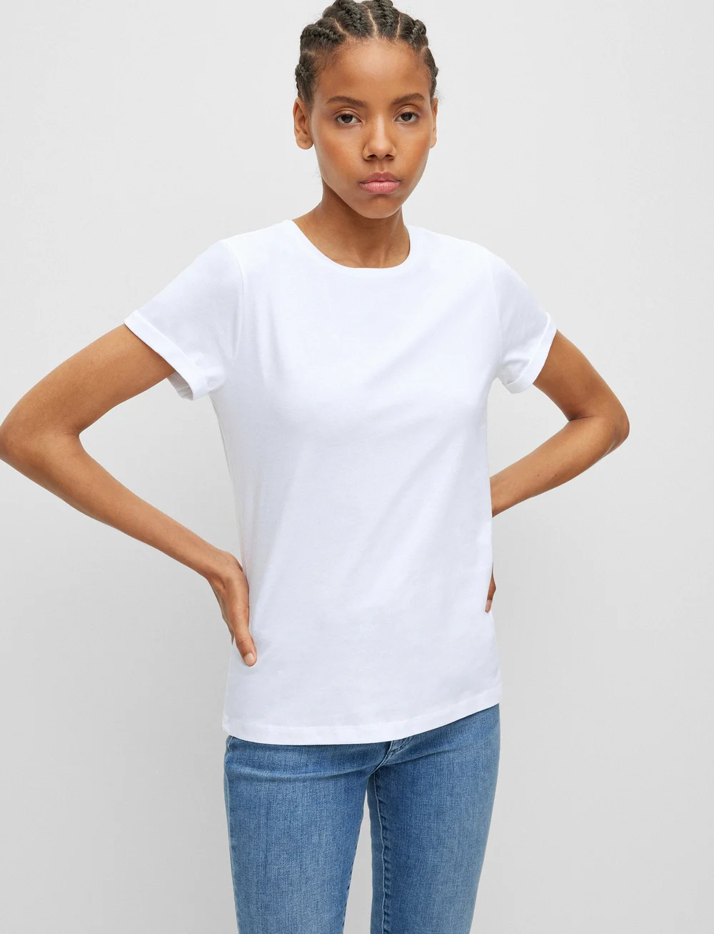 HUGO - The Plain Tee - t-shirts - white - 0