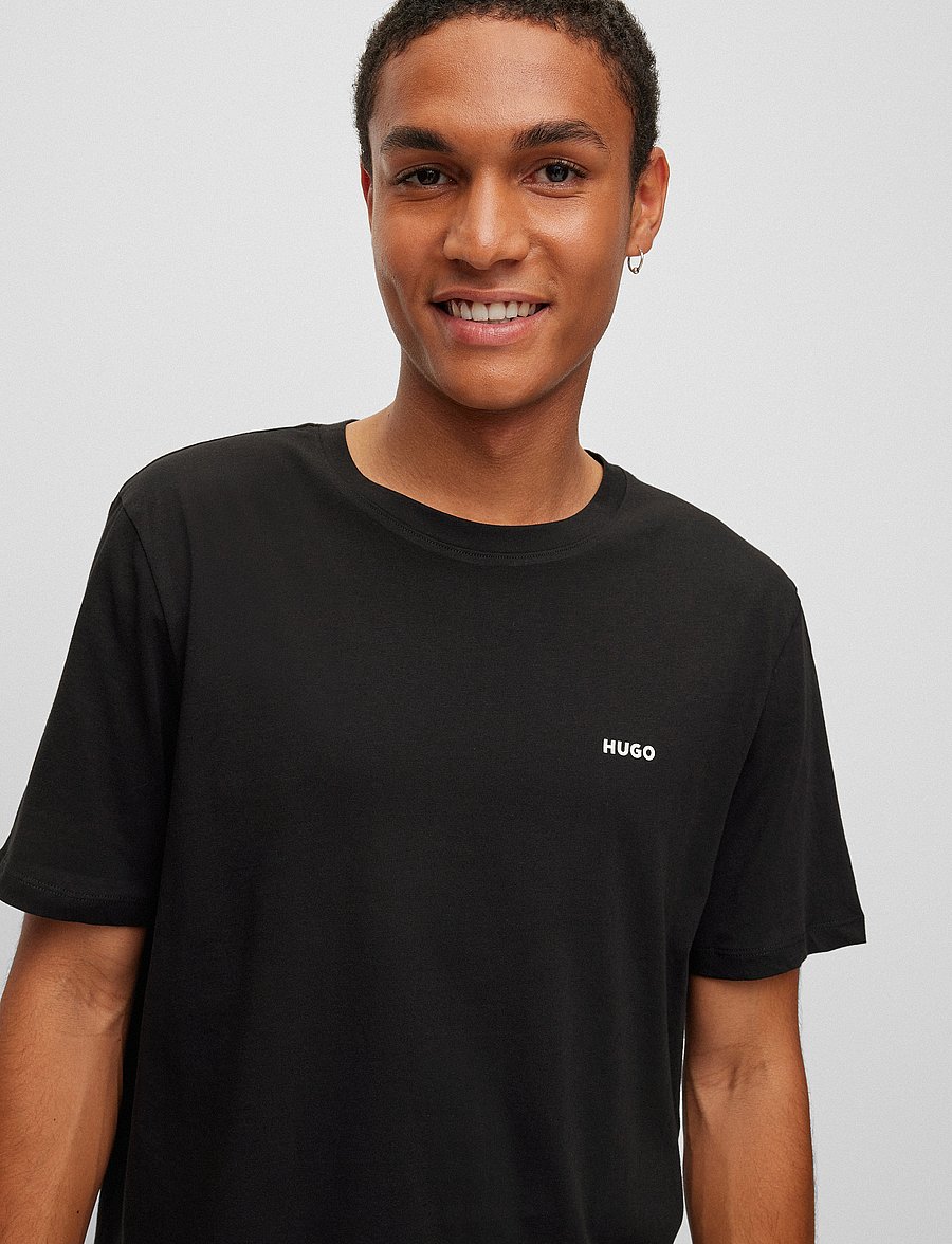 HUGO - Dero222 - lühikeste varrukatega t-särgid - black - 2