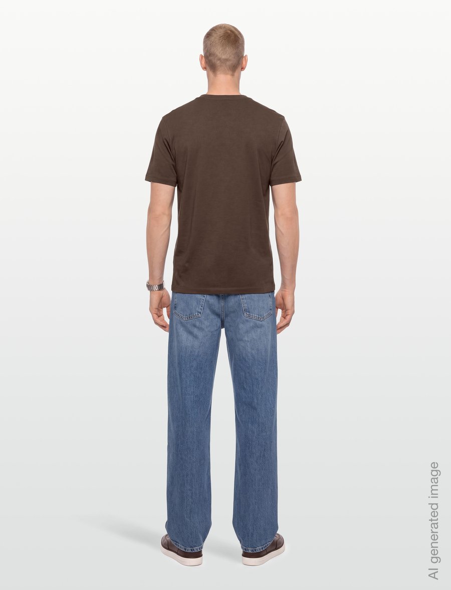 HUGO - Dero222 - short-sleeved t-shirts - brown overflow - 4