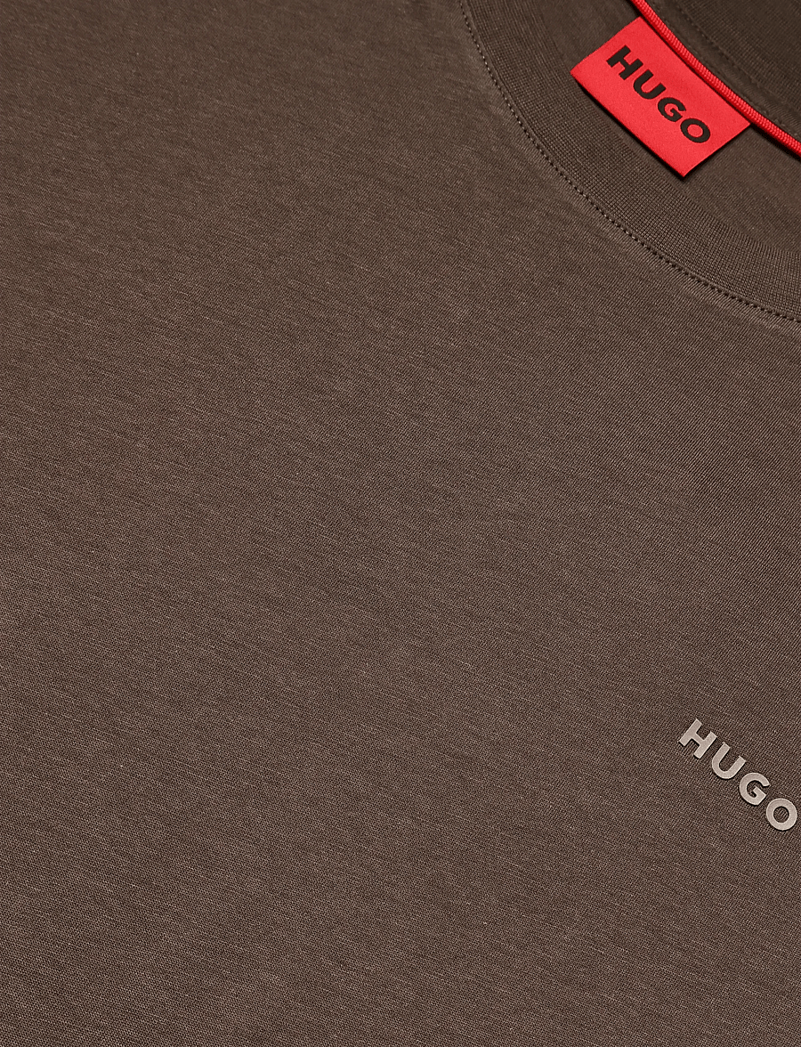 HUGO - Dero222 - kurzärmelige t-shirts - brown overflow - 2