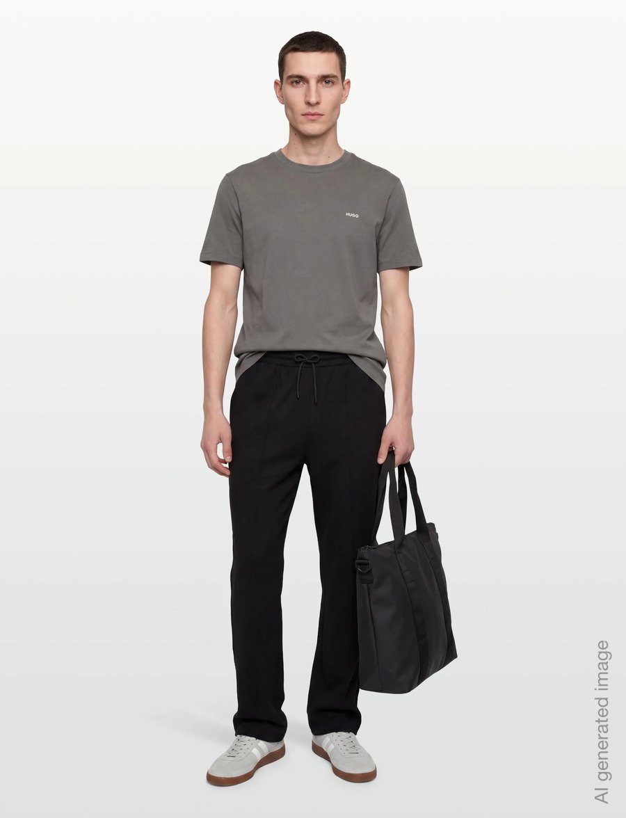 HUGO - Dero222 - kurzärmelige t-shirts - dark grey - 0