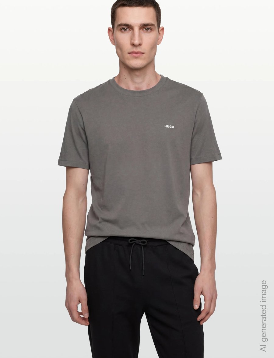 HUGO - Dero222 - kurzärmelige t-shirts - dark grey - 3