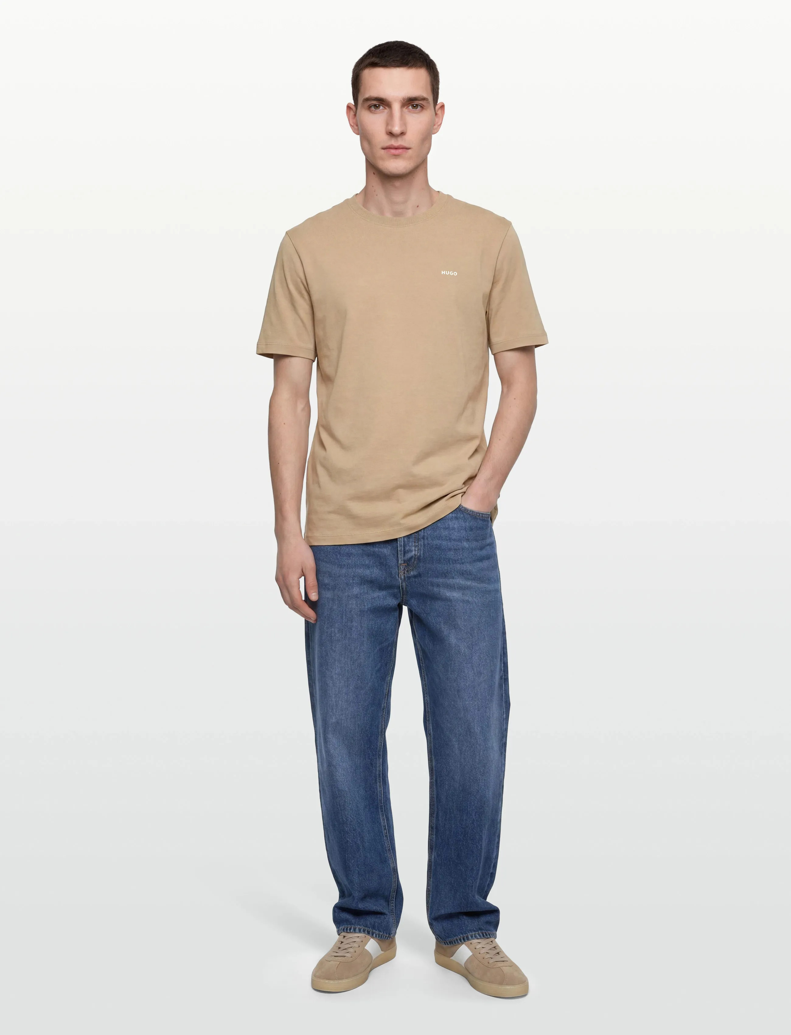 HUGO Dero222 - T-Shirts - MEDIUM BEIGE / beige