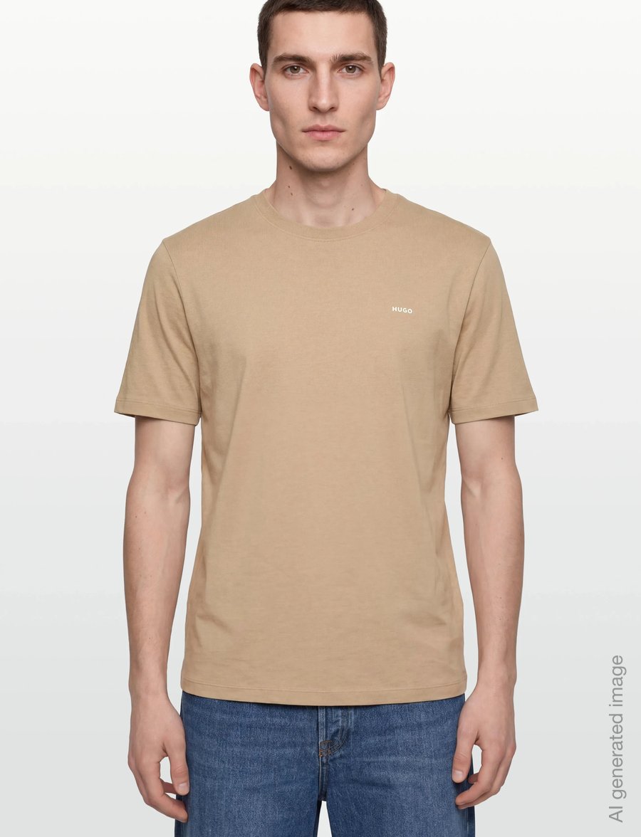 HUGO - Dero222 - kortærmede t-shirts - medium beige - 3