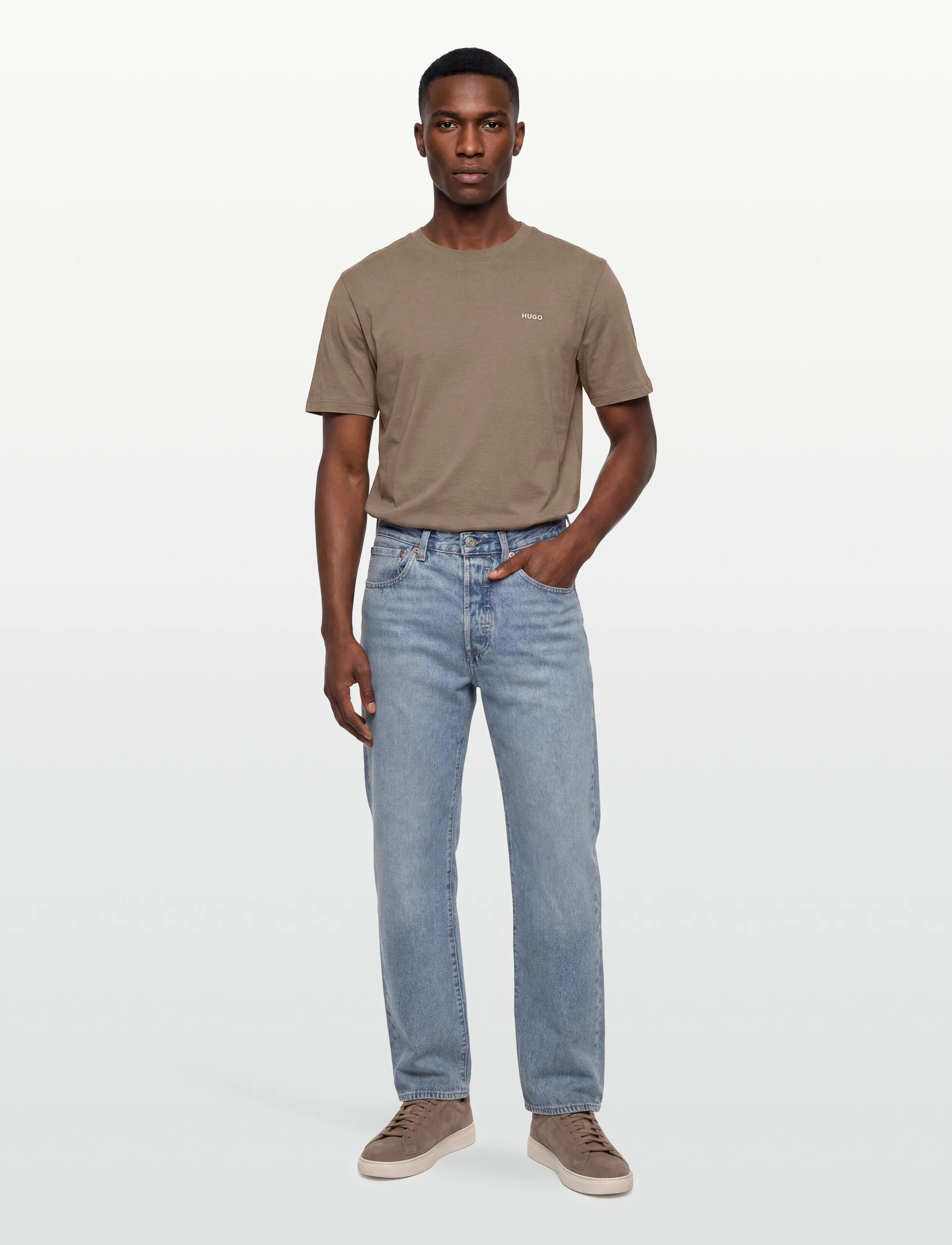 HUGO Dero222 - HUGO - MEDIUM BROWN / beige