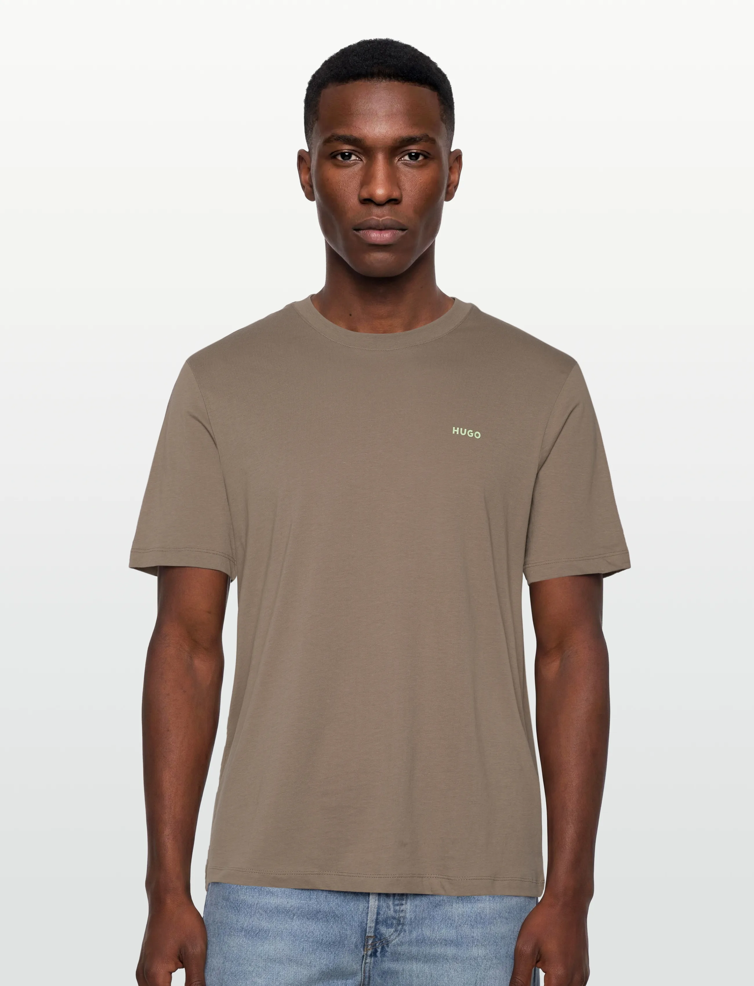 HUGO - Dero222 - kortärmade t-shirts - medium brown - 3